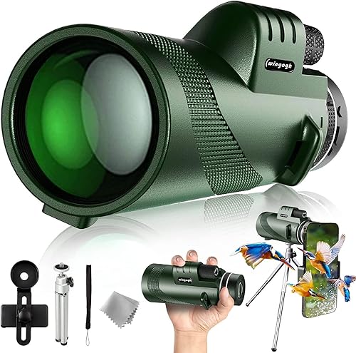 Telescopio monocular monocular compacto HD de alta potencia de 80 x 100 pulgadas para adultos y niños alcance impermeable de visión nocturna con