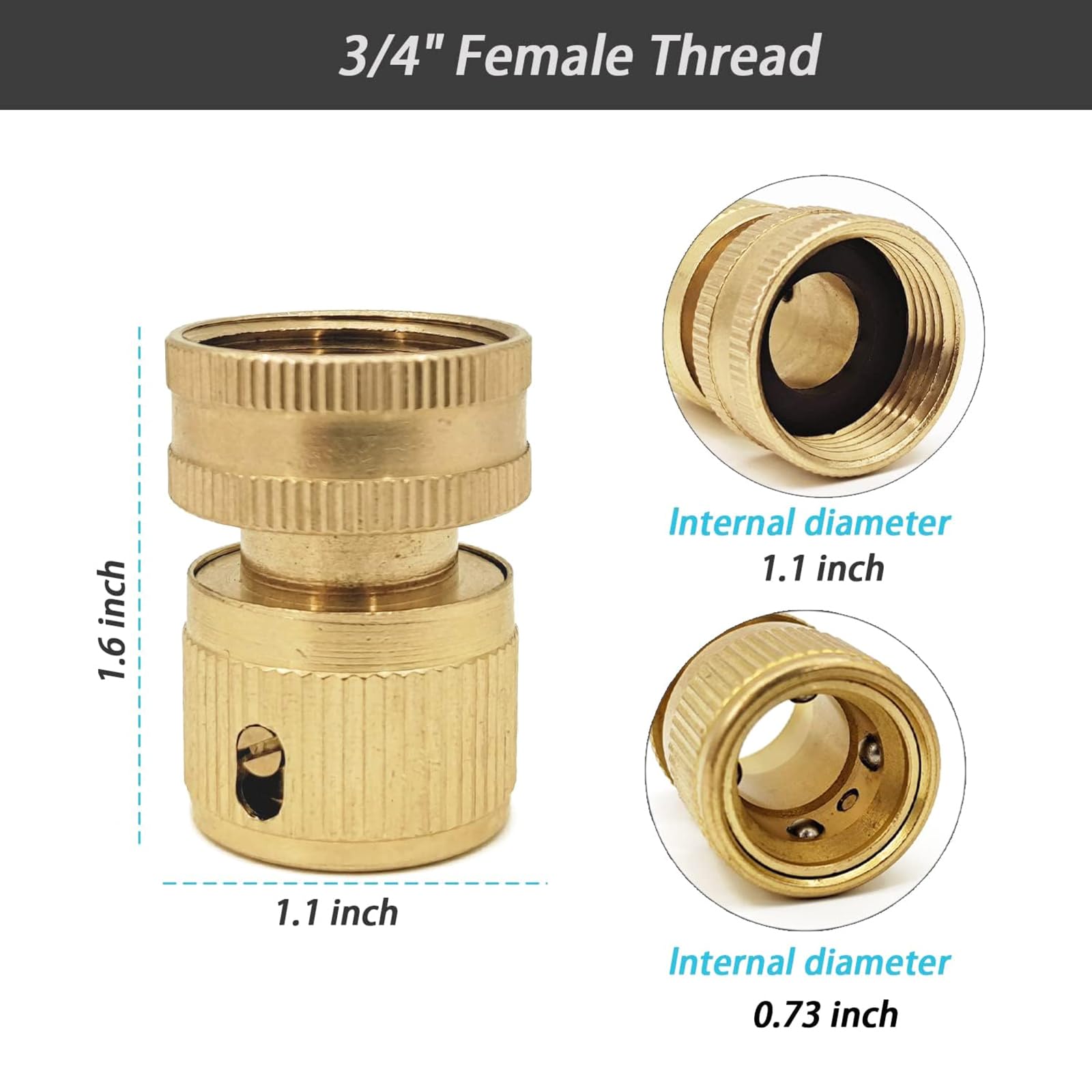 Złącze węża wodnego, zawór izolacyjny, zawór kulowy, wyłącznik, 2 szt. 3/4" mosiężne szybkie złącze metalowy kran adapter wodny do rury prysznicowej sprzęt do podlewania ogrodu podwórka złączki węża w