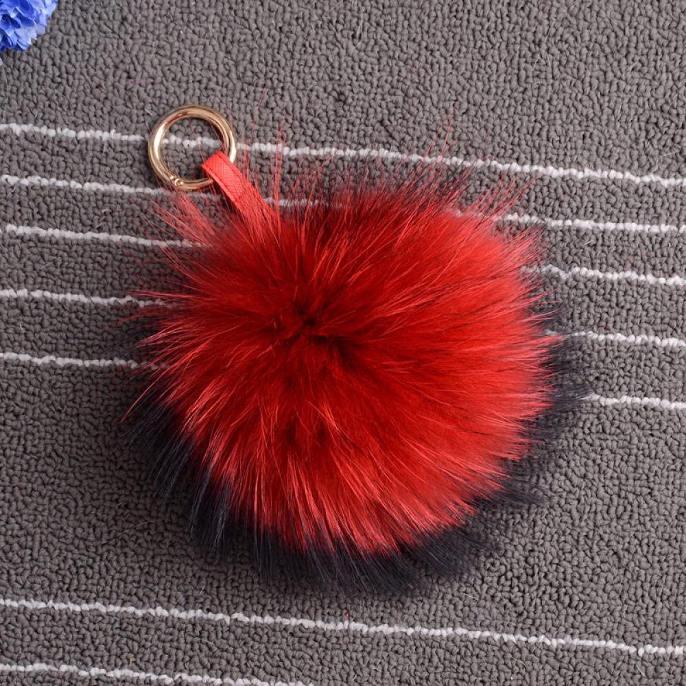 BATLAM Llavero Llavero Accesorios Llavero Bola esponjosa Llavero Piel Llavero Piel Pom Pom Llavero Pompón Llavero Encanto Bolsa Colgante (Color Natural 2)