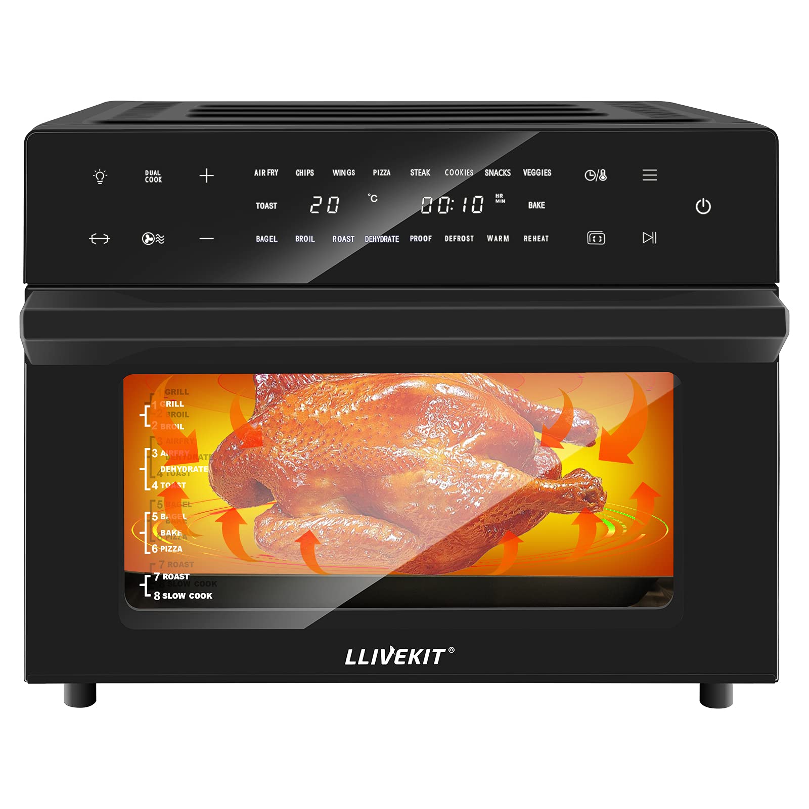 Buy LLIVEKIT Air Fryer Oven with Rotisserie Mini Oven 30L Large Family