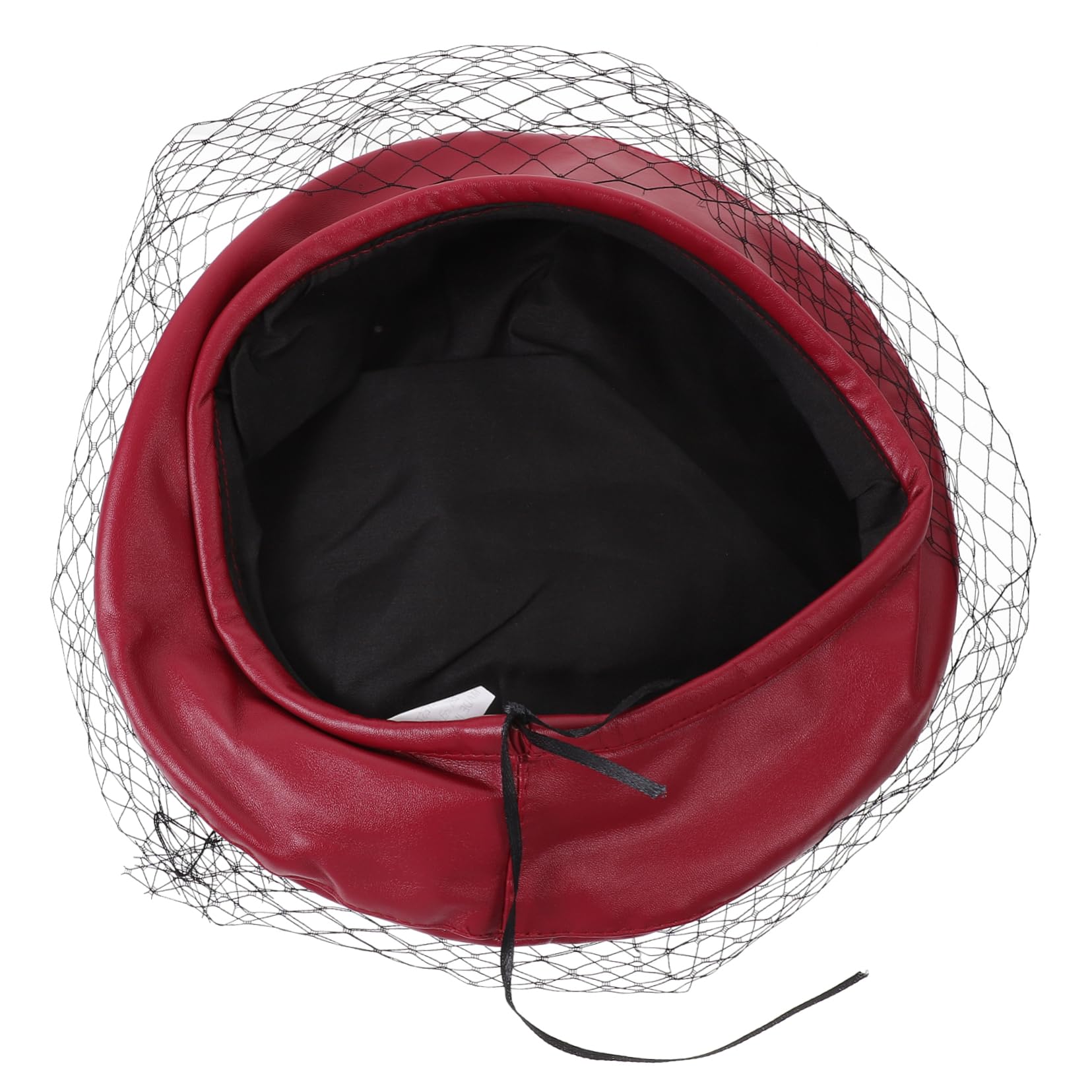 Ipetboom Women's Beret Hat Veil Vintage French Style Elegant Christmas Hat for Women Red