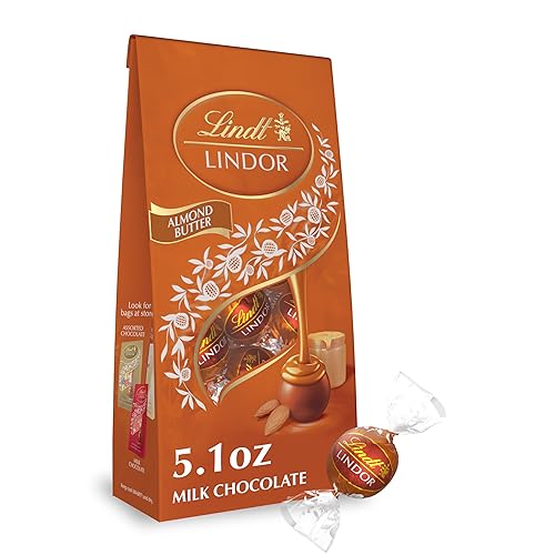 Lindt Lindor Trufas de chocolate con leche y mantequilla de almendras 51 onzas Bolsa