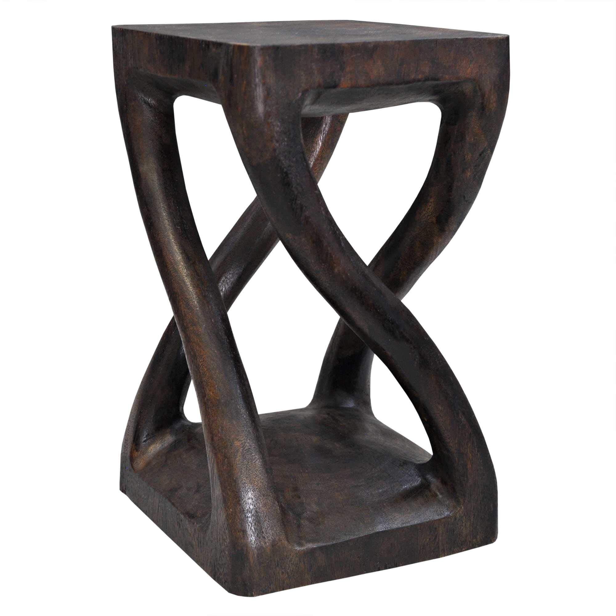 Petite Table de Salon en Bois Massif, décoration Artisanale fabriquée Main à partir d’Un Seul Morceau, guéridon, Porte Lampe ou Plante (13407)