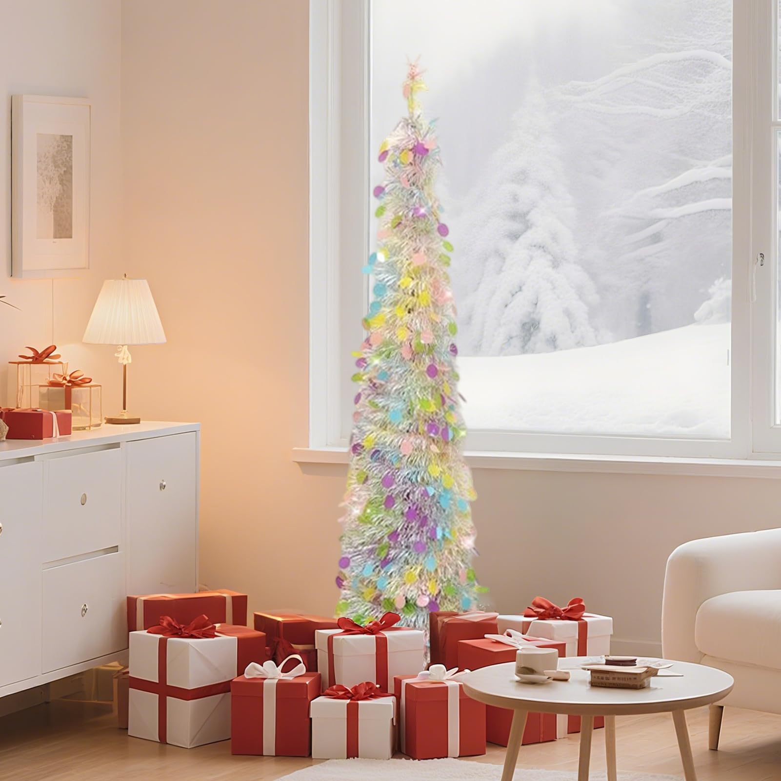 Sapins de Noël artificiels avec lumières Scintillantes Décoration De Noël