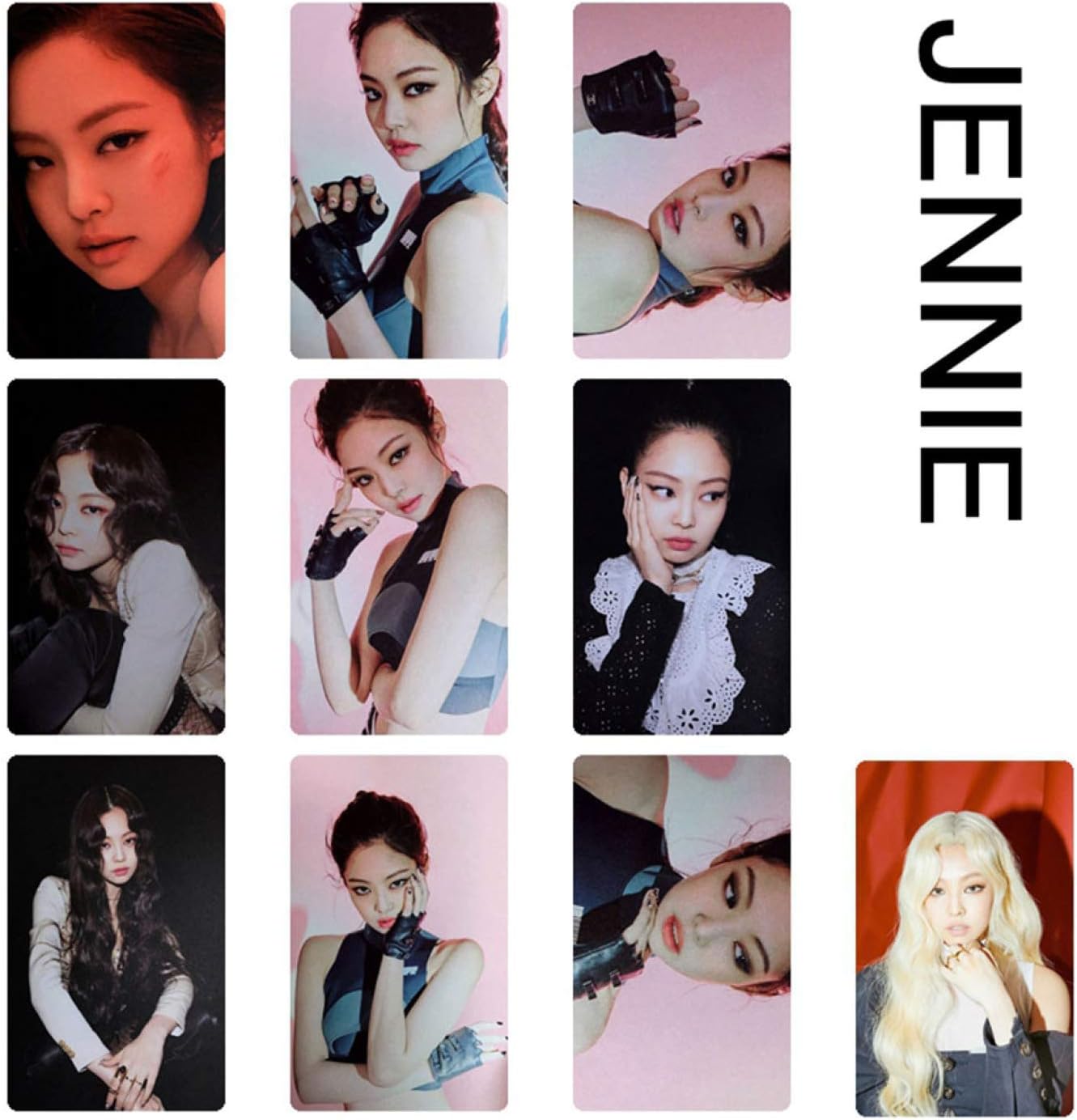 yuehuxin Extraordinary Set Kpop Blackpink"Kill This Love" Return Magazine Cover Photo Crystal Card Sticker Suitable for Bus Card ID Card Hot Gift for Fans (05)(None Jennie)