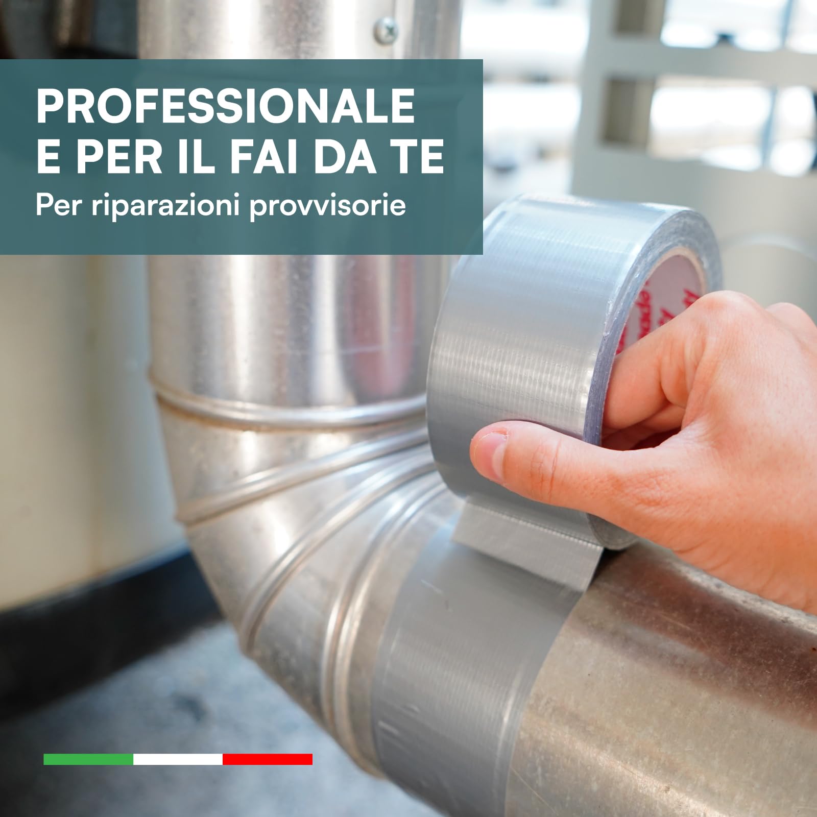 DNK TRADE Nastro Adesivo Telato Americano 50mm x 25m Colore Grigio Isolante e Impermeabile per Riparazioni Professionali e Fai da Te Aderenza Multisuperficie Metallo Plastica e Legno - 2 Rotoli