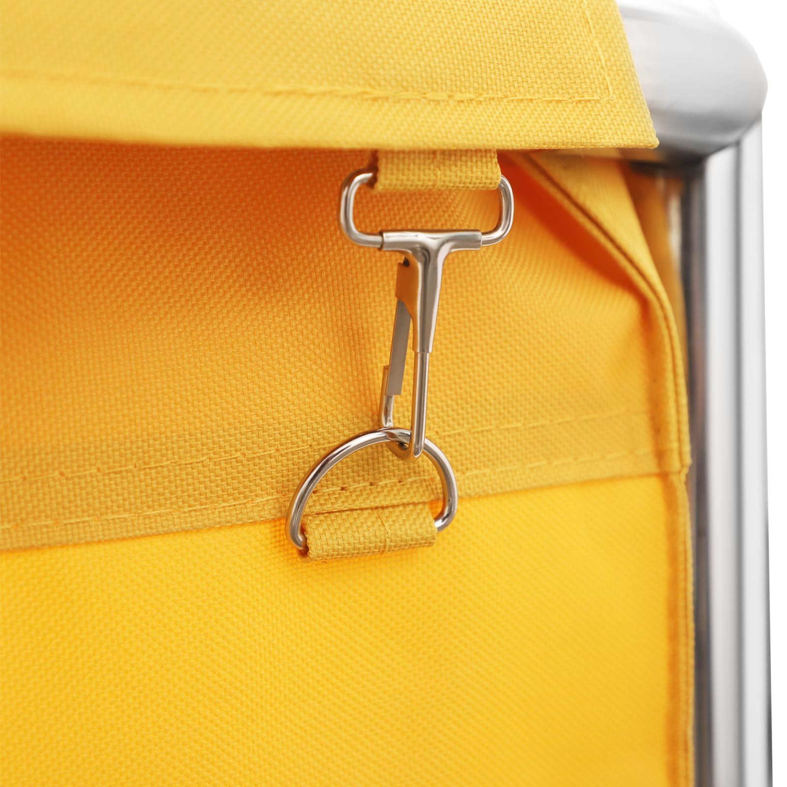 Carrito de lavandería comercial de acero inoxidable, gran capacidad de carga de 260 libras, con ruedas, para hotel y hogar, 90 x 65 x 80 cm (amarillo)
