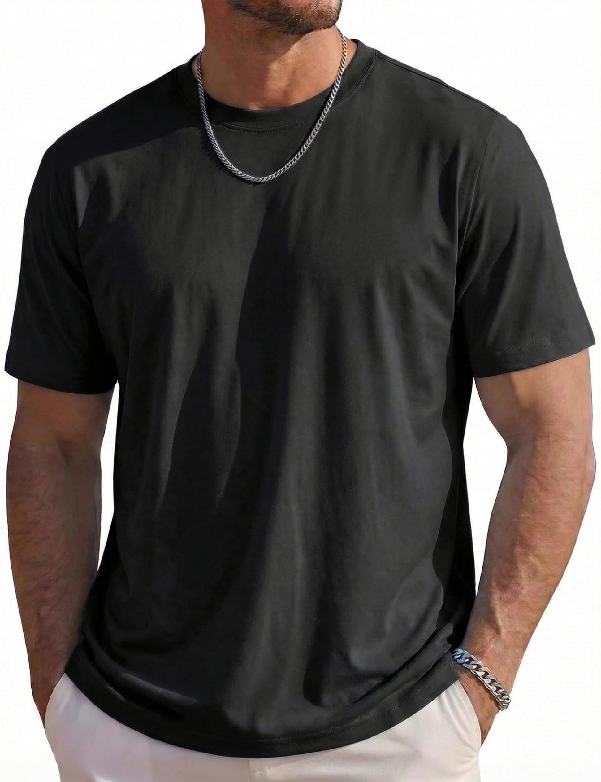 TACVASEN T-Shirts Für Herren UPF50+ Sport Funktions Lauf Wander Tshirt