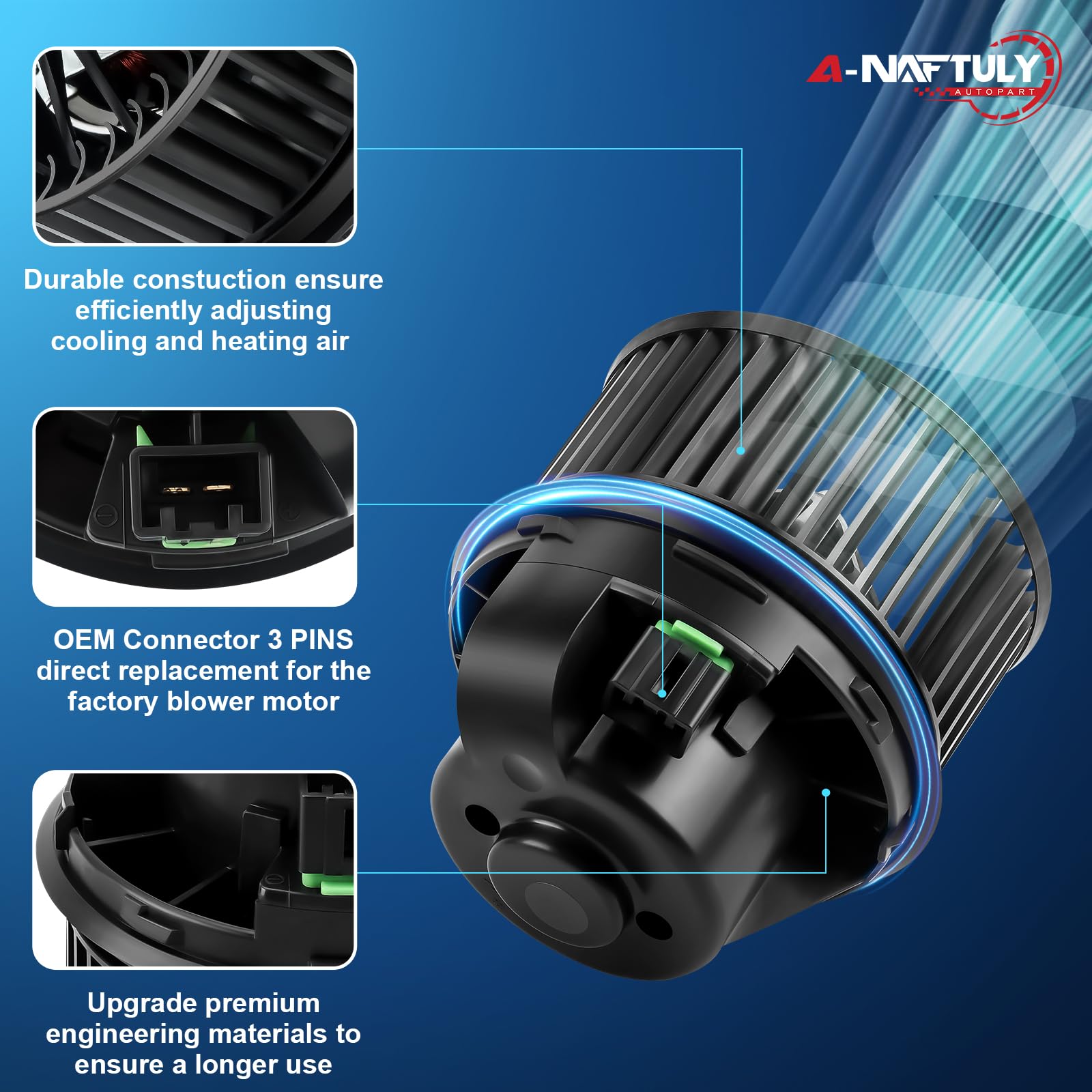 Front AC Blower Motor Fan Fits - Product View