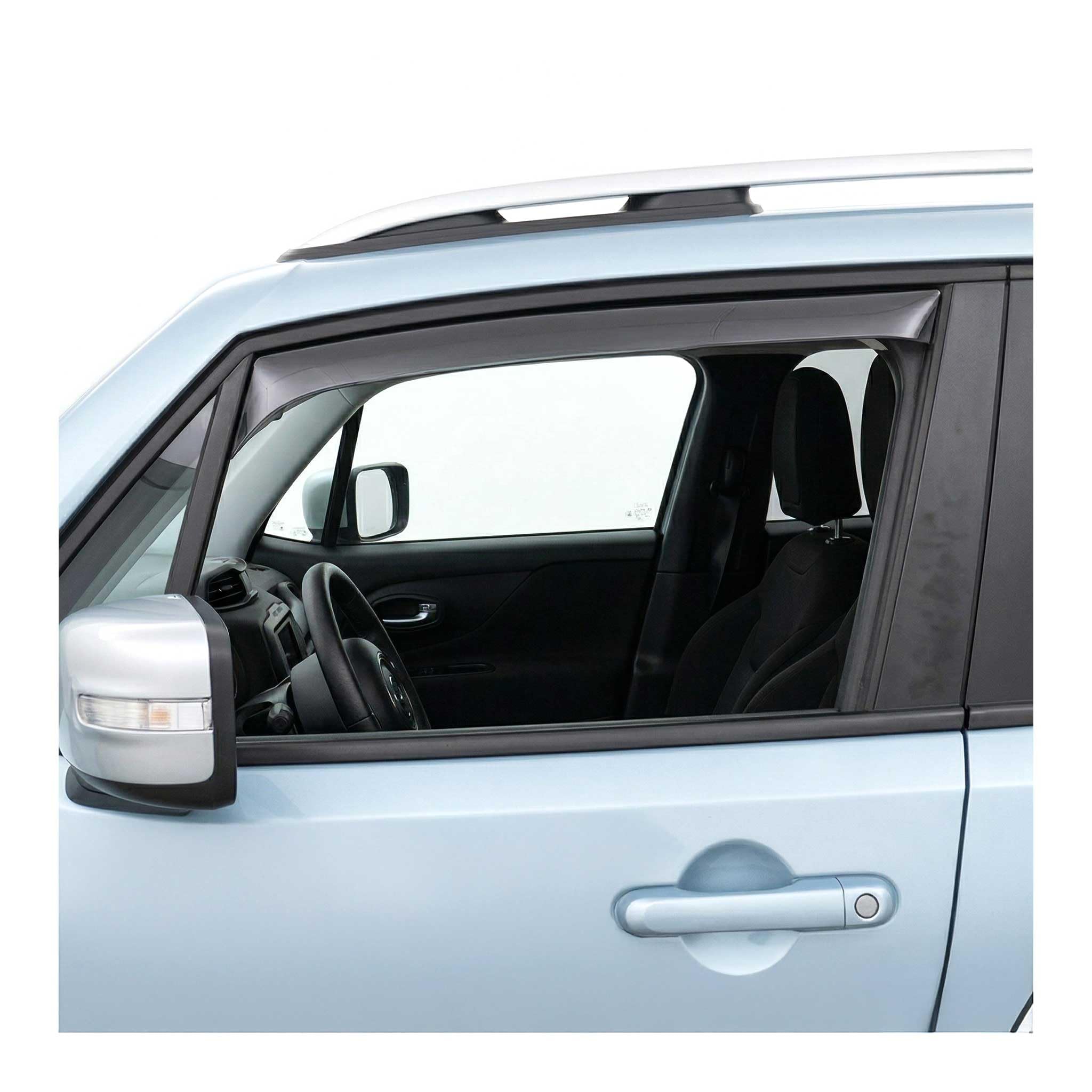 OMAC Deflettori Aria Regenabweiser compatibile con Jeep Renegade 2014-2024 Dunkel Acrilico 4tlg