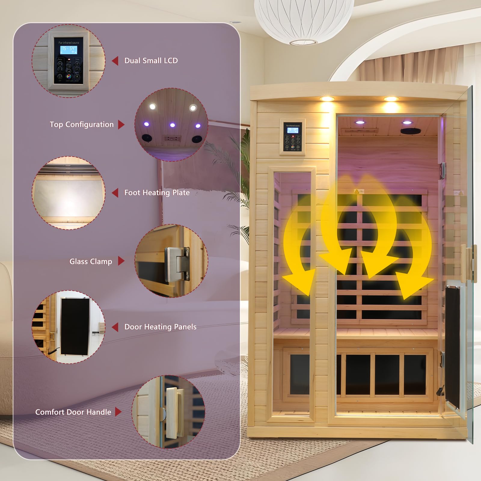 Amazon.com : LTCCDSS 2 Person Ultra Low EMF（0-1mG）Infrared Sauna