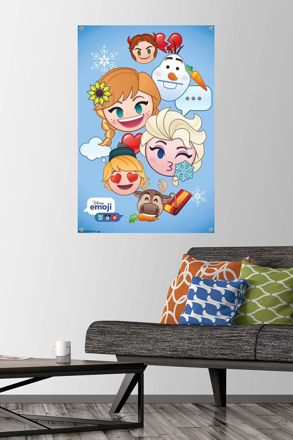 Trends International Disney Emoji - Frozen Wall Poster, 22.37" x 34.00", Premium Poster & Push Pin Bundle image 2