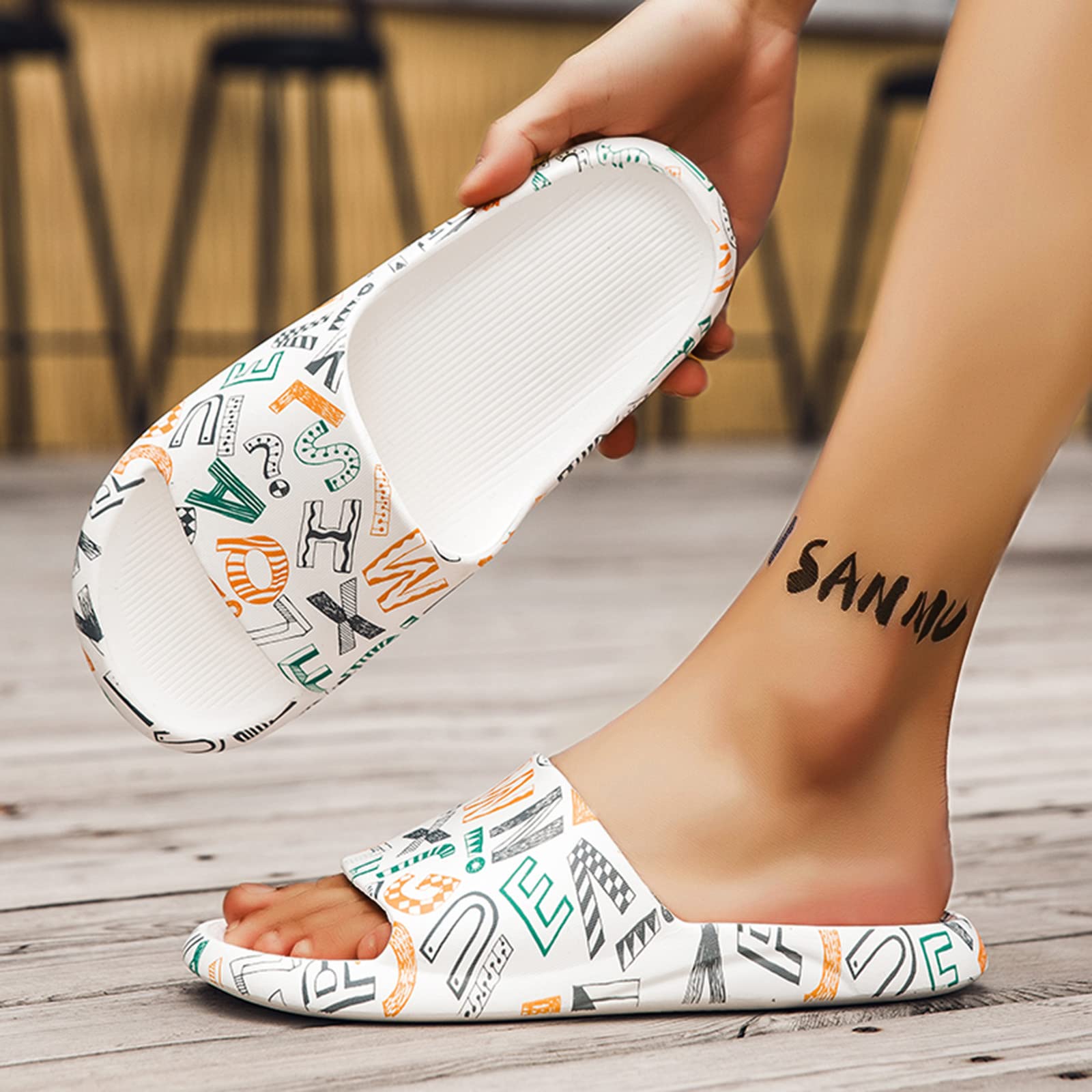 Pantuflas deslizantes para hombre y mujer, para el hogar, para exteriores, antideslizantes, zapatos de playa