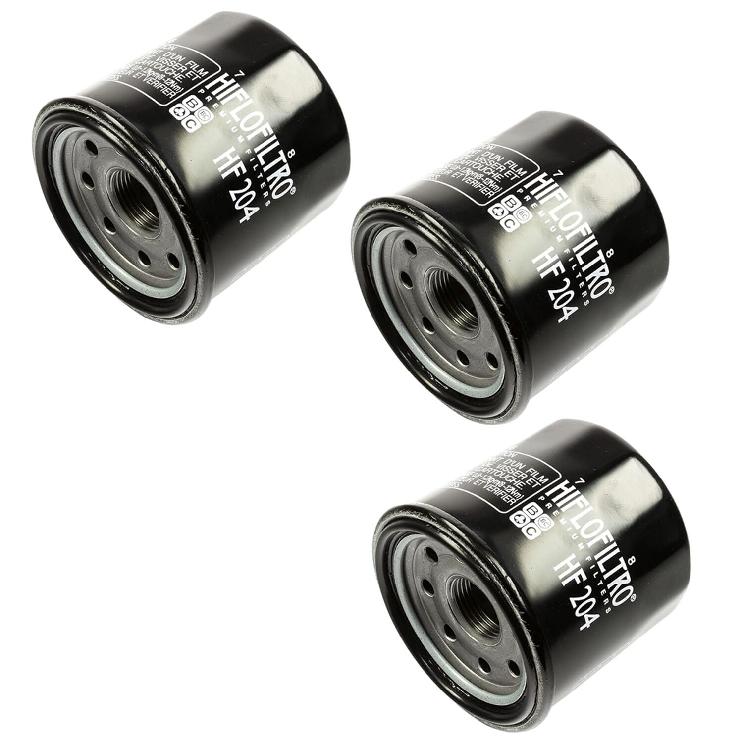 Filtro olio Set 3 pezzi HiFlo HF204 per Arctic Cat Honda Kawasaki Suzuki Triumph Yamaha