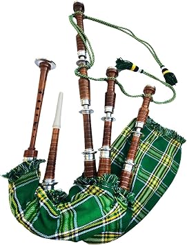 New Full-Size Great Highland Scottish Bagpipes Rosewood with Full Silver Mounts Traditional Handmade Bagpipe Set