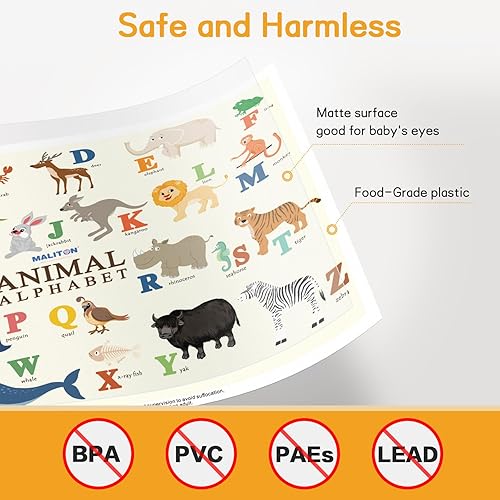 Miniatura 5 de Manteles individuales desechables para bebés y niños pequeños, envueltos individualmente, paquete de 32 manteles individuales impermeables para mesa