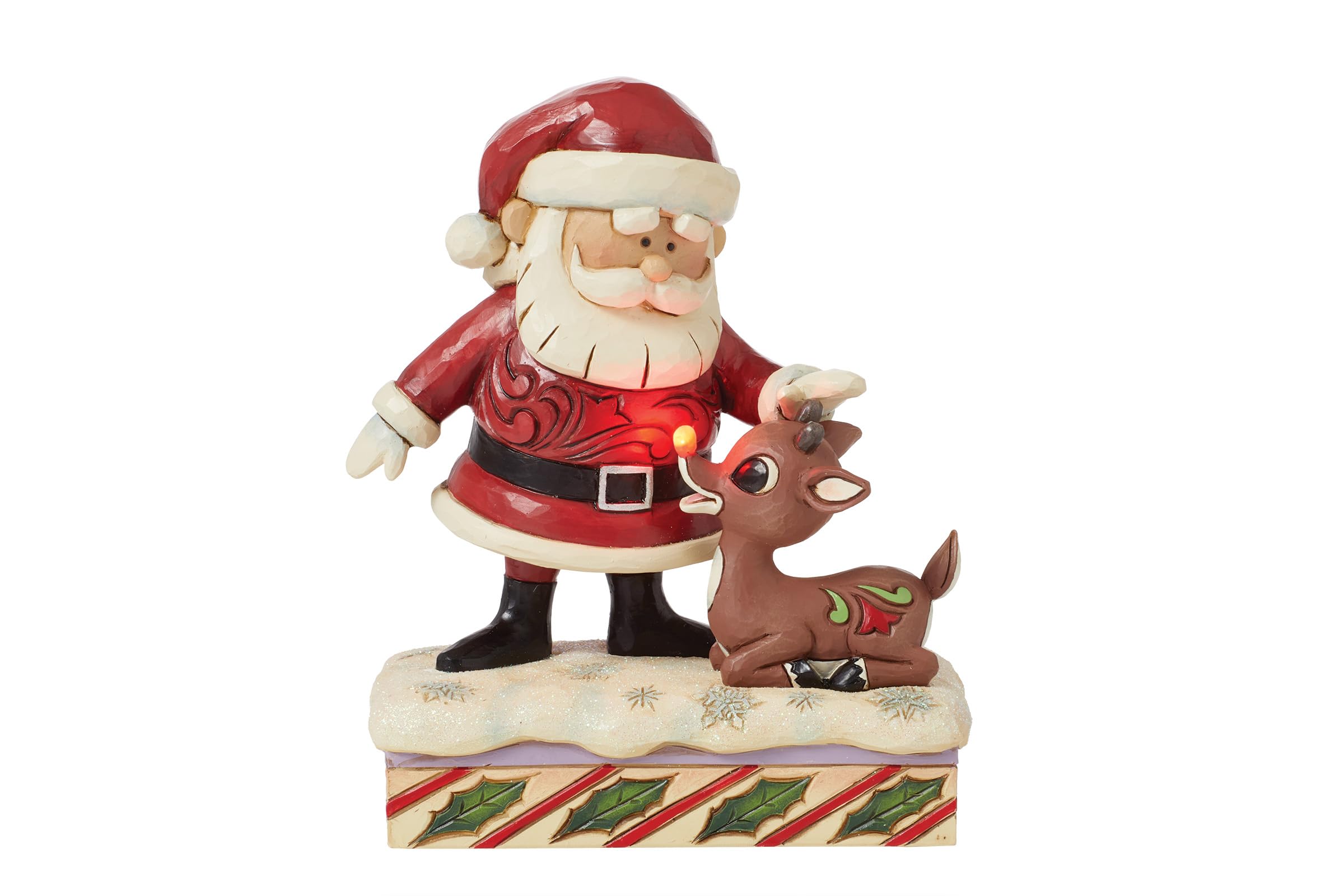 Figurine lumineuse Rudolph Enesco, déco renne Père Noël multicolore 16cm