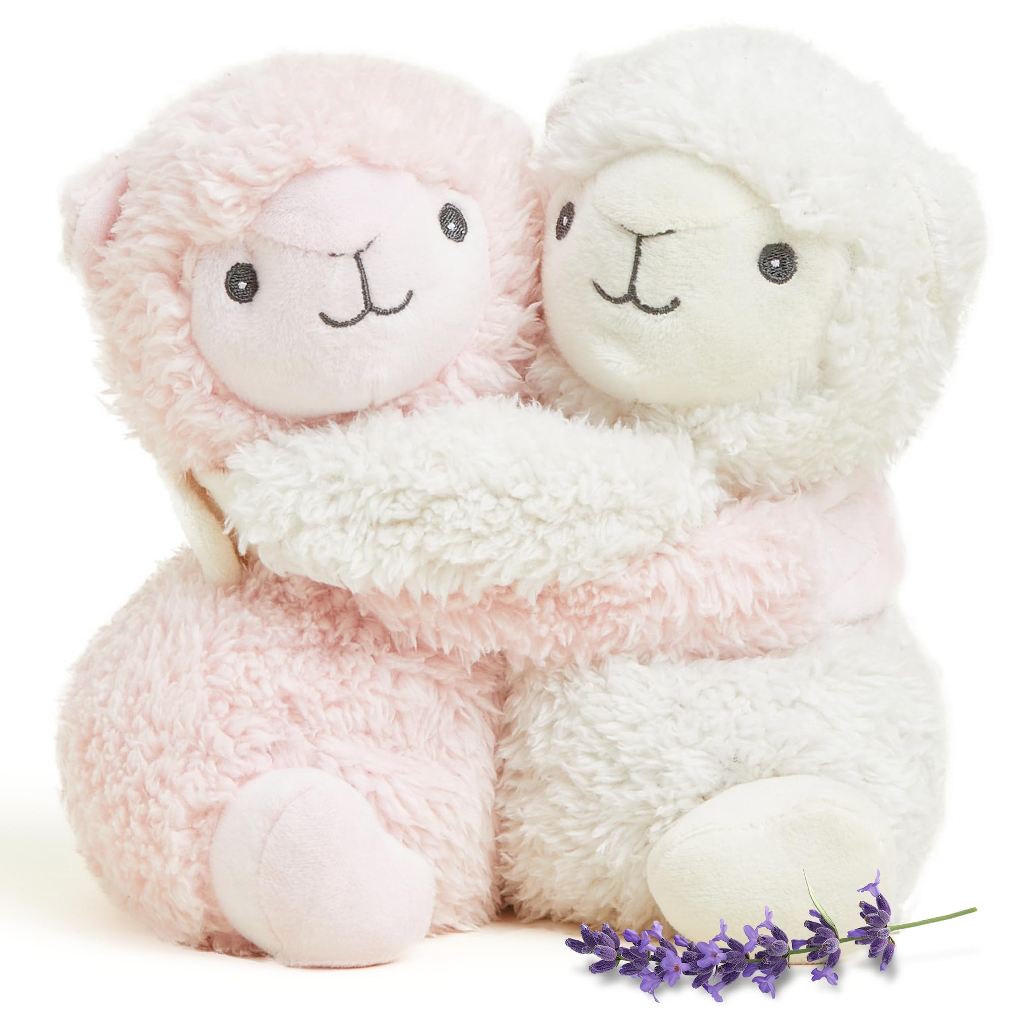Hugs Duo, Microwavable & Weighted Stuffed Animals, Llama - Heated Stuffed Animal Plushie for Warmth & Comfort - Cute Soft Plush Toys for Adults & Children (Boys, Girls, Babies & Toddlers)