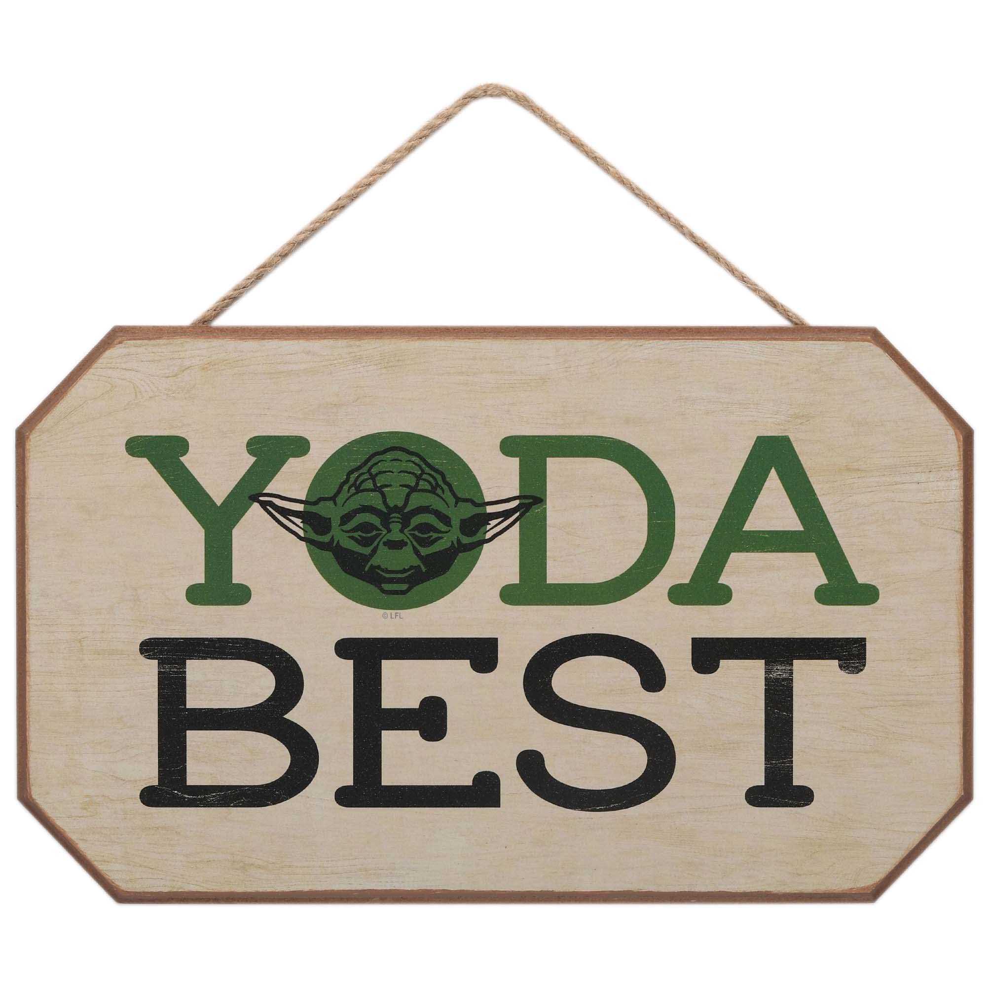 Disney Star Wars Yoda Best Hanging Wood Wall Decor - Cute Star Wars Sign for Home Decorating - Great Gift Idea
