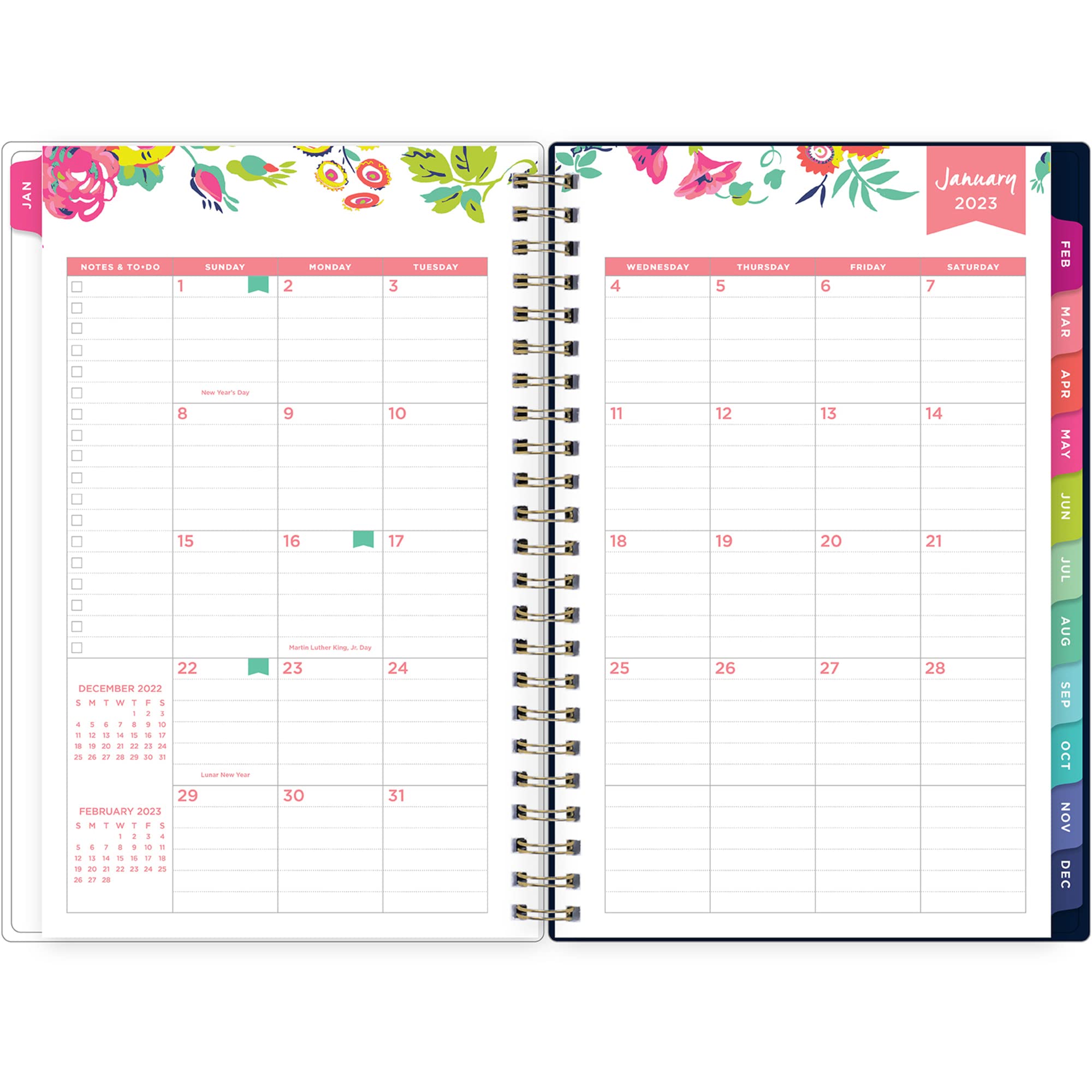 Blue Sky Day Designer for Blue Sky 2023 Weekly and Monthly Planner, 5" x 8", Clear Pocket Cover, Wirebound, Peyton Navy (103620-23) - Image 3