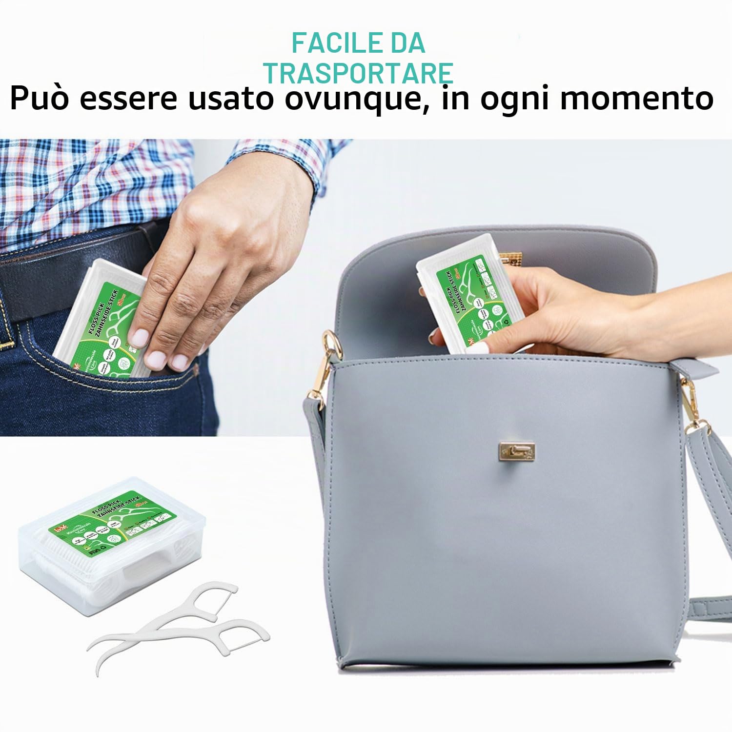 Filo Interdentale 200 Pezzi Forcella Interdentale Forcelle Fili Interdentali Bastoncini Monouso Cura e Pulizia dei Denti Mantiene La Bocca Fresca e Pulita per Tutta Famiglia