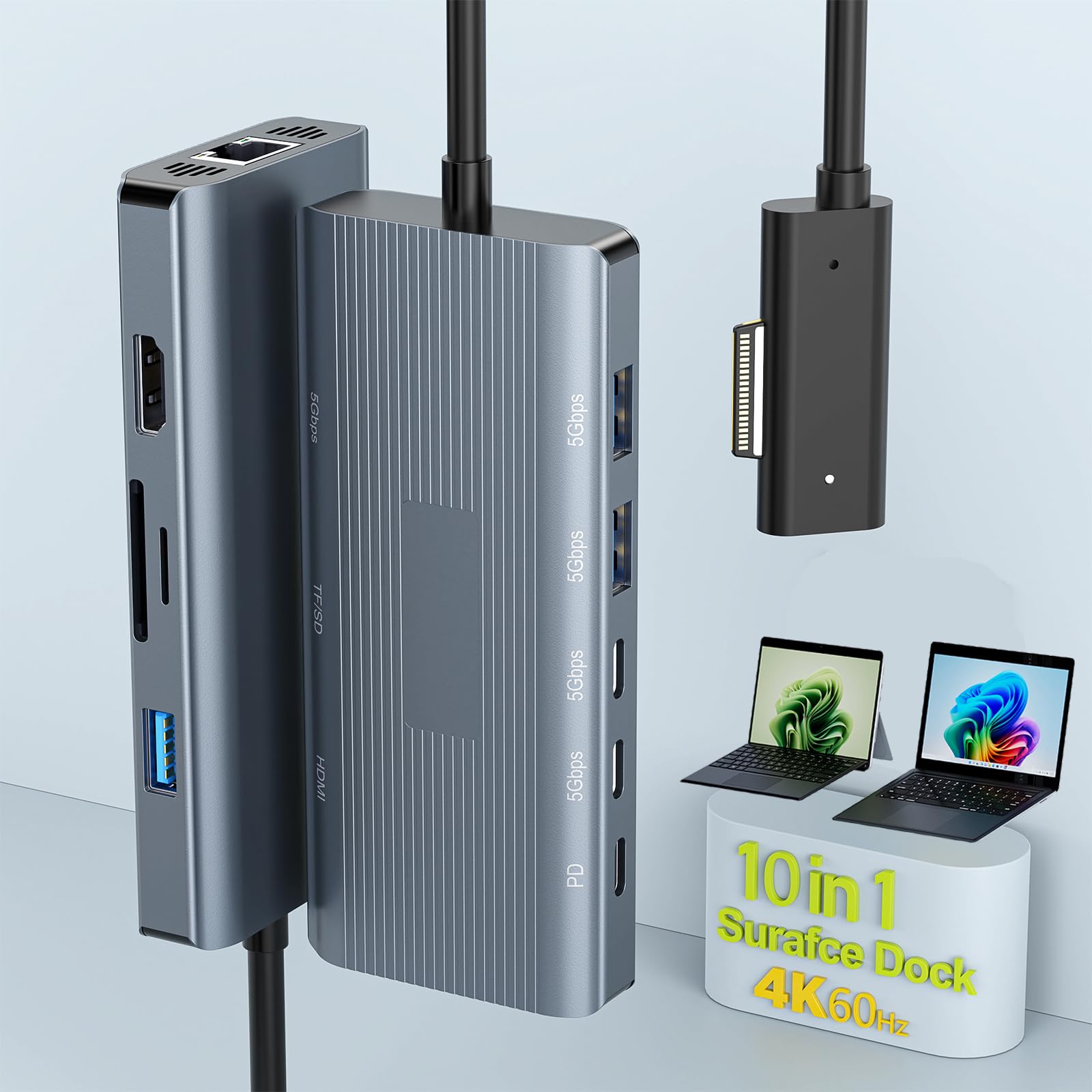 Photo 1 of New for Microsoft Surface Dock 2, 10-in-1 Surface Docking Station with 4k@60Hz HDMI,Ethernet,SD/TF Slot,USB 3.0,PD, Surface Dock Hub for Surface Pro 11/10/9/8/X/7/6/5, Surface Laptop Go, Surface Book