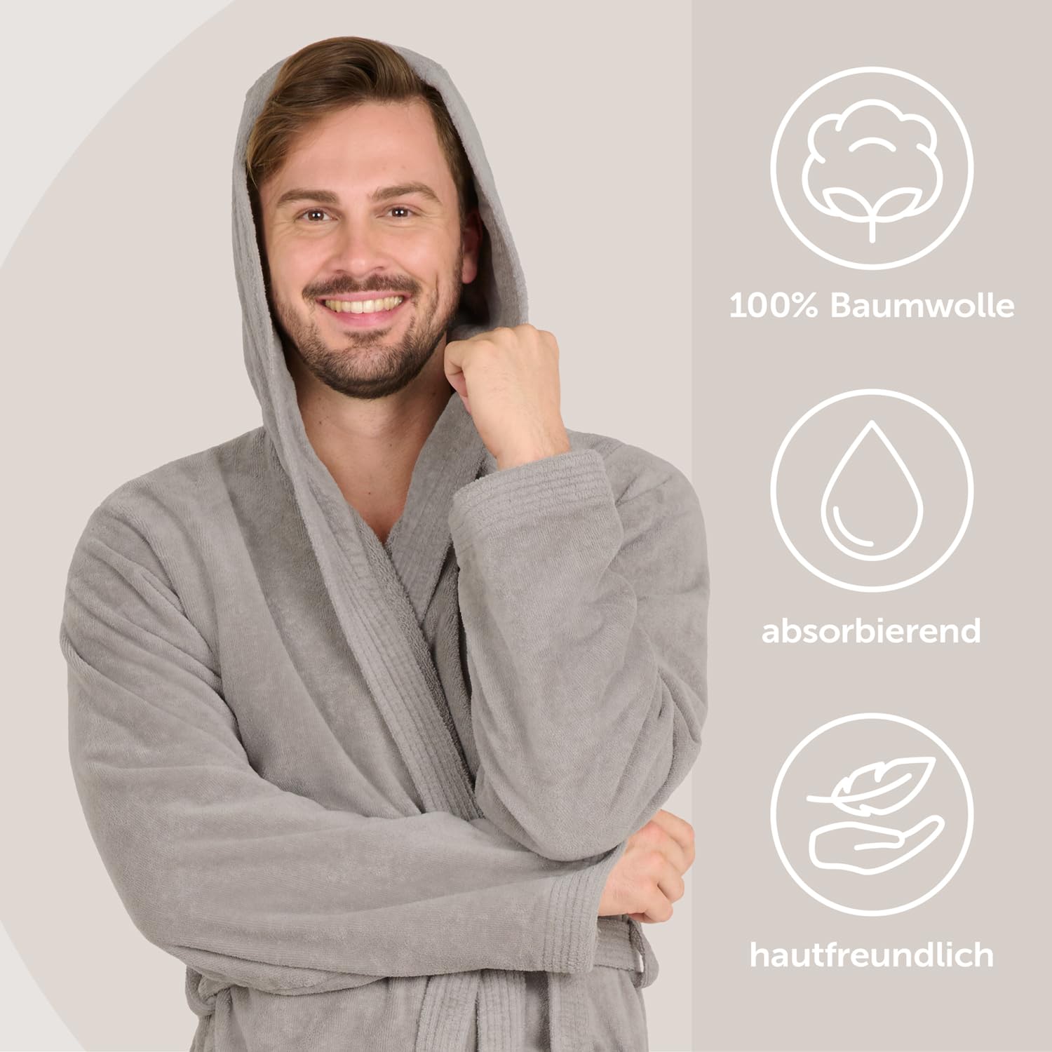 Blumtal Accappatoio Uomo Nero - Cotone 100% - Certificato Oeko-TEX®