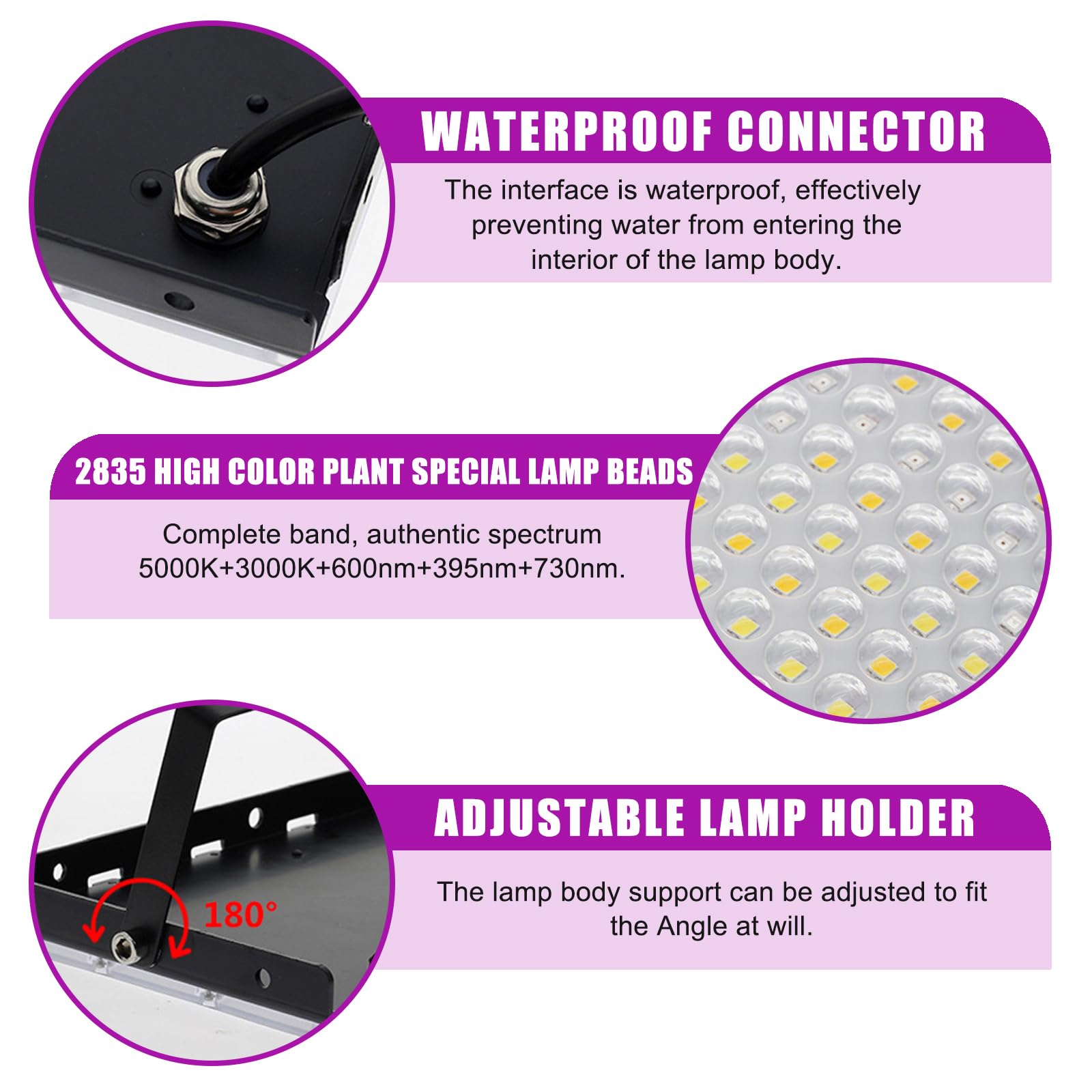 100W LED UV Schwarzlicht LED Strahler, LichtFarbe Rosa, Led Schwarzlichtlampe IP66 Wasserdicht UV Strahler, 395-400nm UV Fluter mit Stecker, Schwarzlicht für Glow Party, Blacklight, Party Zubehör