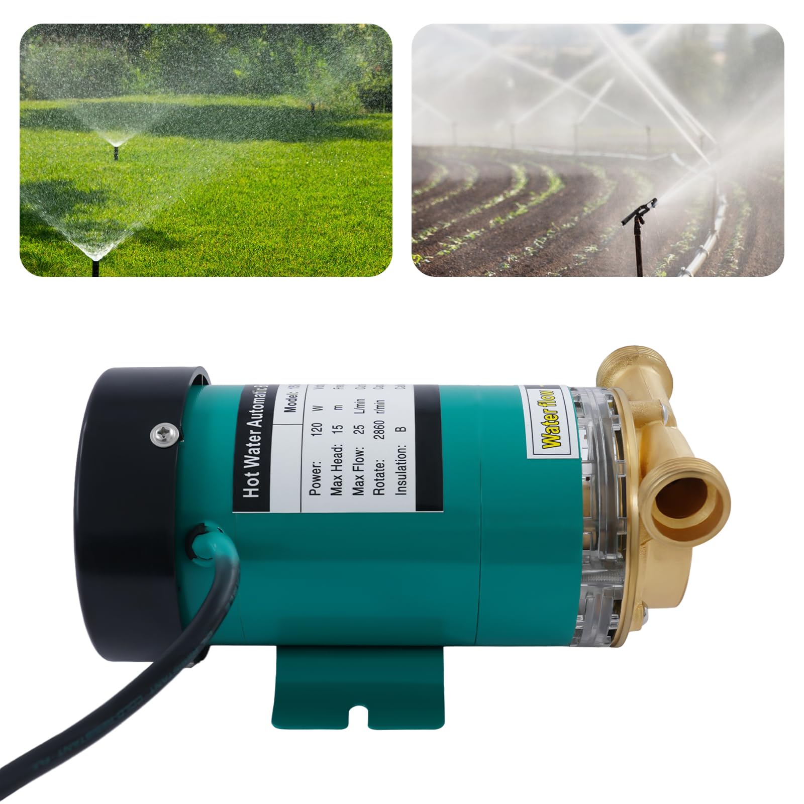 Pompe de surpression 120 W Pompe automatique à pression 2850 tr/min Débit max. 25 l/min Pompe de jardin auto-amorçante Pompe à eau centrifuge pour garages, piscines et jardins