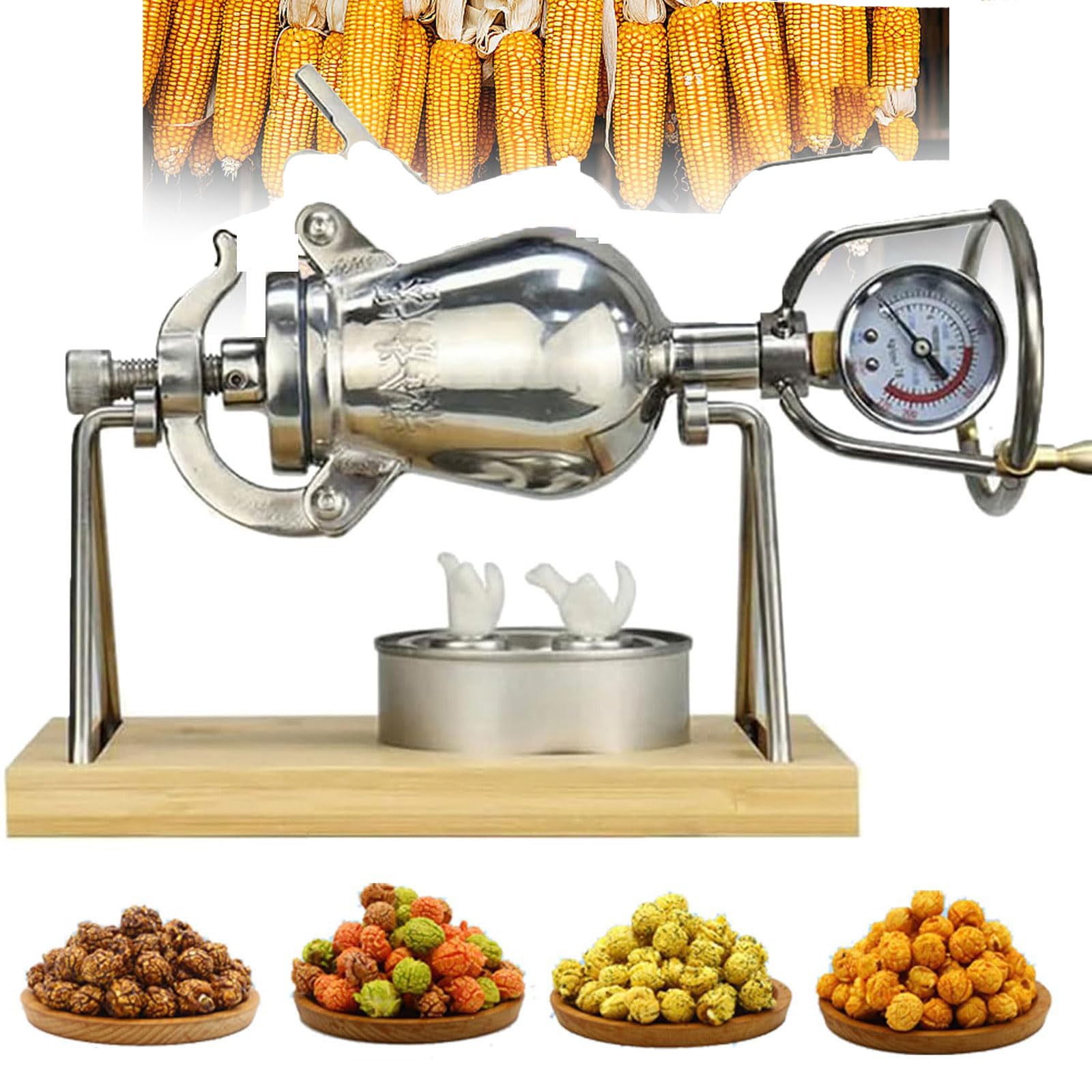 Chińska tradycyjna ręczna staromodna maszyna do popcornu, wysokociśnieniowa maszyna do popcornu, wzmacniacz do żywności ze stali nierdzewnej 304 (328 ml)