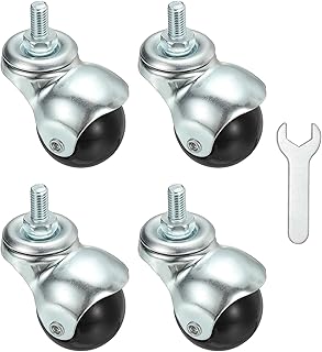 PATIKIL 1.5" ボールキャスターホイール4個のスレッドステムキャスター360度可動回転可能なキャスターホイール家具用亜鉛メッキ