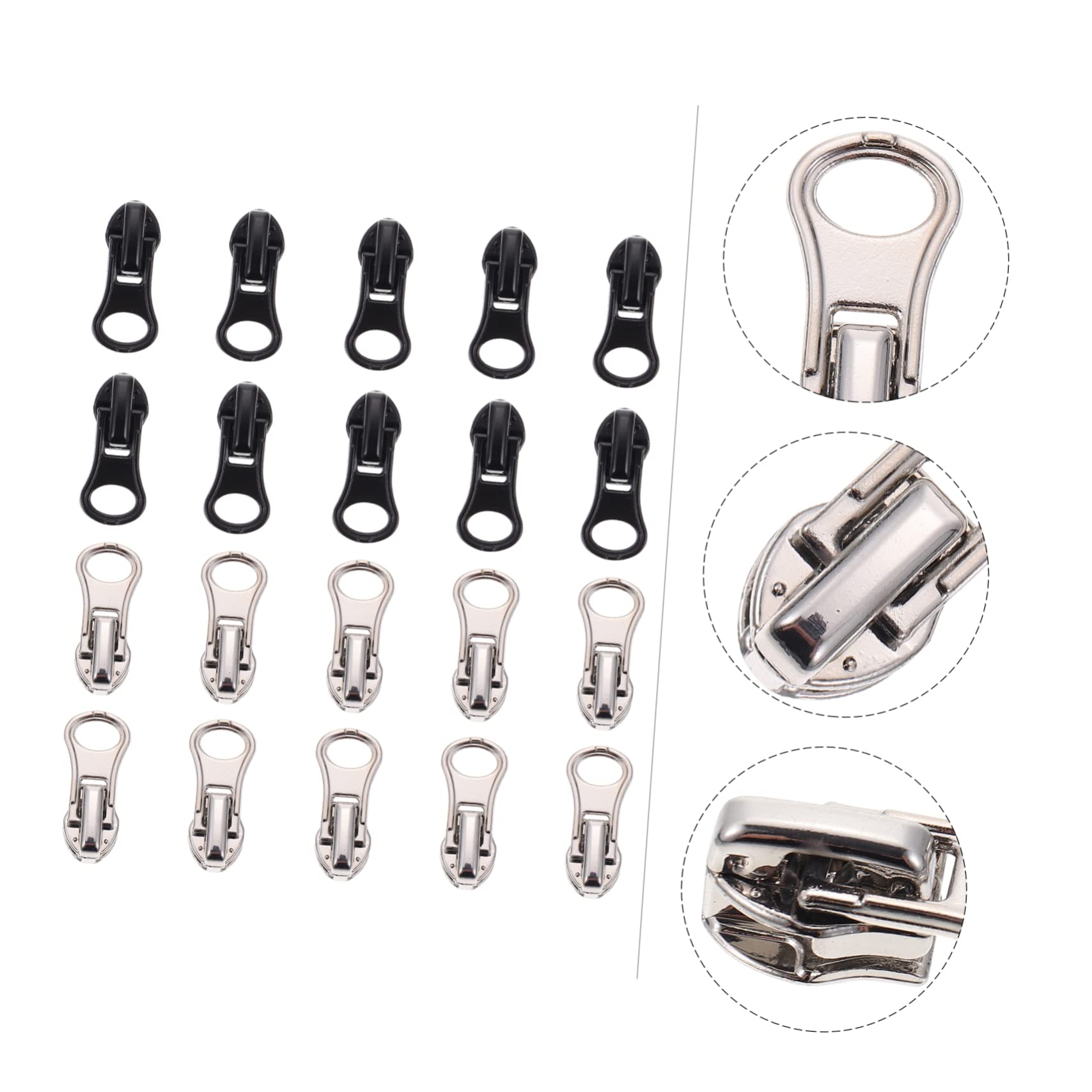 HAPINARY Nylon Zipper Pull Heads 20pcs Replacements for Handbag Suitcase Backpack Fix Zier Pull