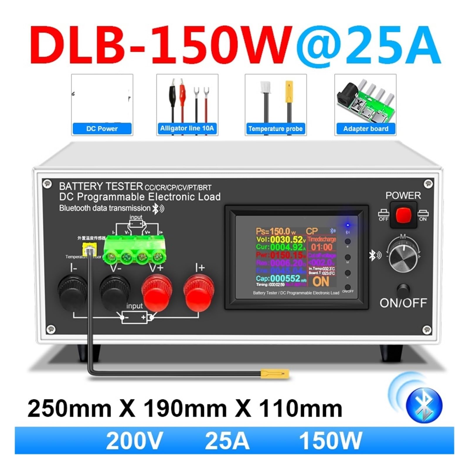 Tester baterii DLB-600W 40A litowo-kwasowo-ołowiowy Monitor pojemności akumulatora elektroniczny tester mocy obciążenia miernik rozładowania narzędzia do sprawdzania samochodów Szersze zastosowanie(15
