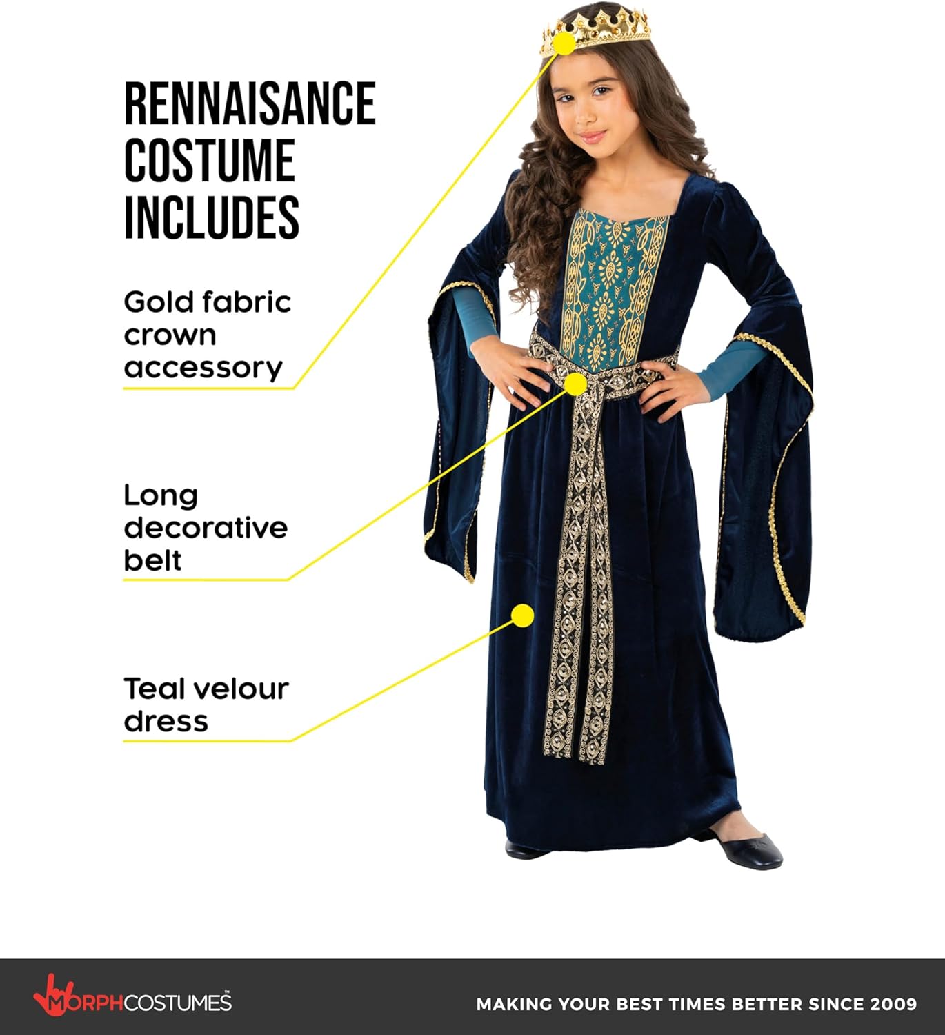 Morph Medieval Princess Costume Girl Renaissance Medieval Kids Renaissance Costume for Girls Halloween Costumes For Girls