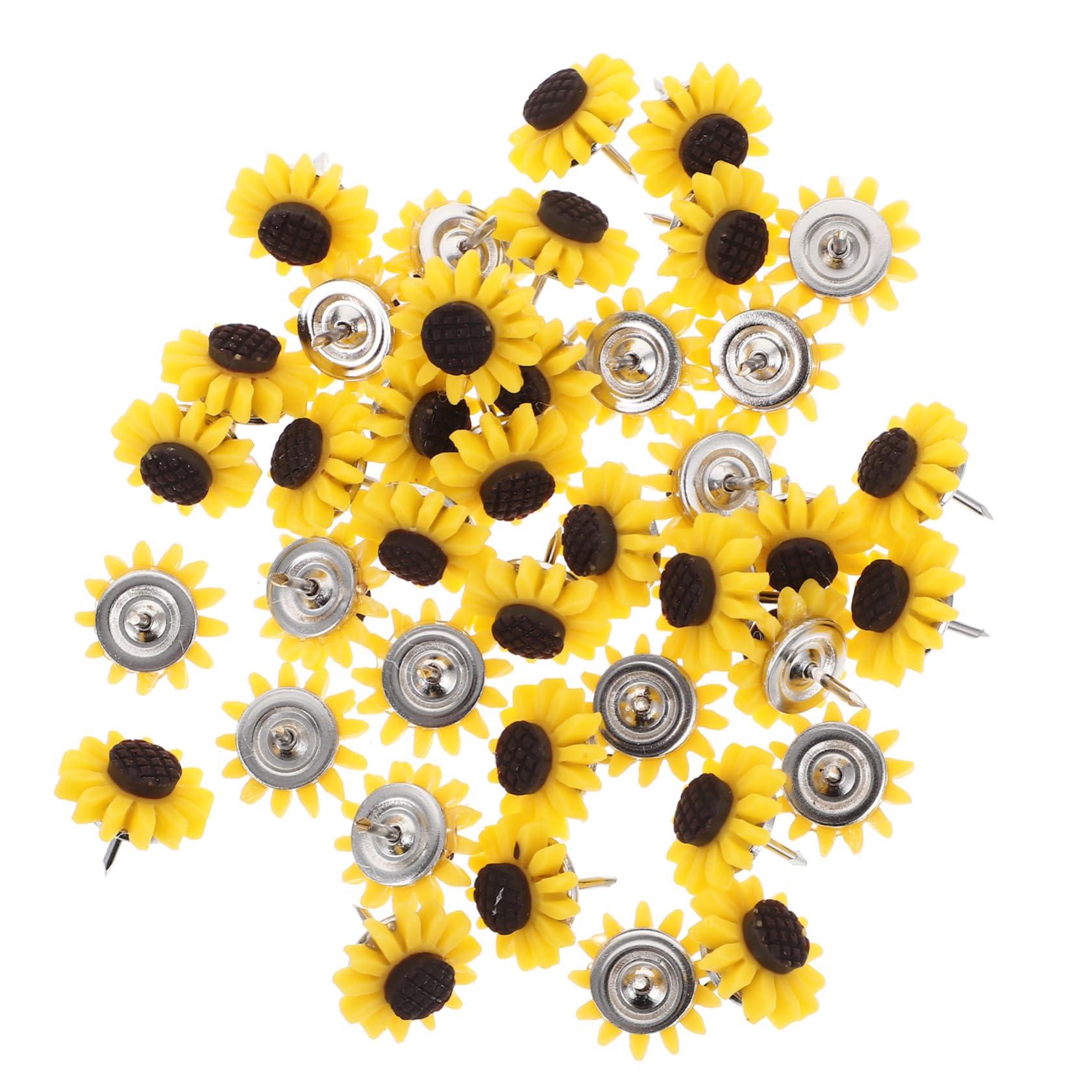 Zerodeko 5 Sätze Sonnenblumen-reißzwecke Reißzwecken Für Wandbehänge Heftet Und Drückt Planke Pastell Bulletin Dekorative Thumbtacks Cork Board Tacks Daumenstift Metall Gelb 40 Stück * 5