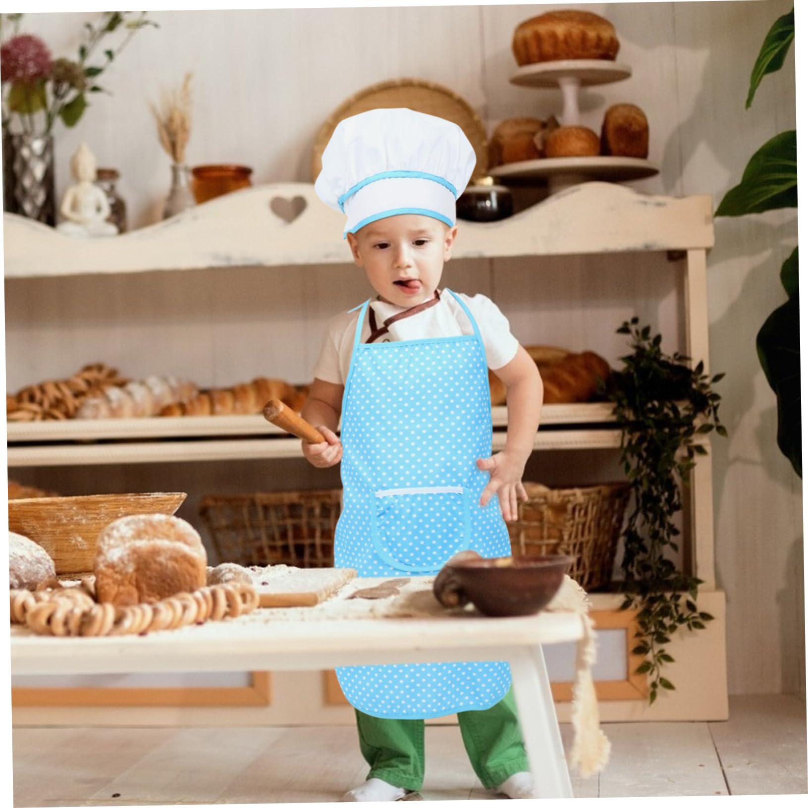 FUNOMOCYA Boys and Girls Chef Aprons Set Children Chef Costume Chef Hat 11pcs Chef Aprons Kit for Boys and Girls