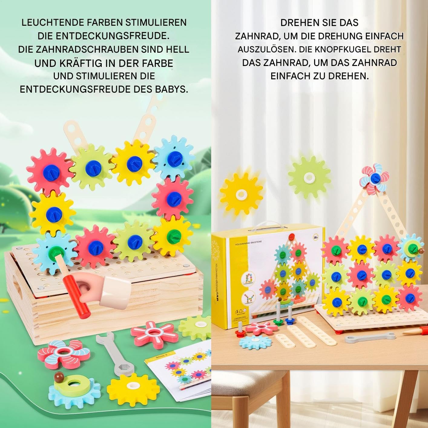 Zabawki Zębatki Dla Dzieci Gra Stolikowa Drewniane Puzzle Zębatki | Zabawka Rozwijająca Logiczne Myślenie Do Domu Szkół Przedszkoli