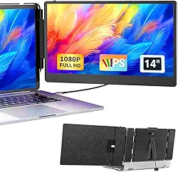 LOSC Extensor de Tela de Laptop – Monitor Portátil com painel IPS de 14 polegadas FHD 1080p Monitor Estendido para Laptop Windows Mac Chrome Linux
