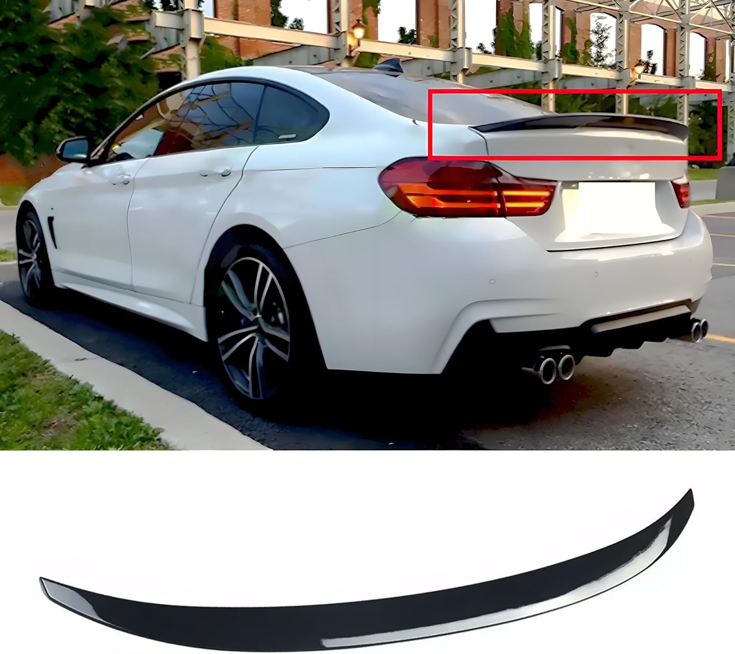 gloss black rear trunk lip spoiler wing fit for compatible with bmw 4 series f36 gran coupe 420i 430i 440i 2015-2020 accessories