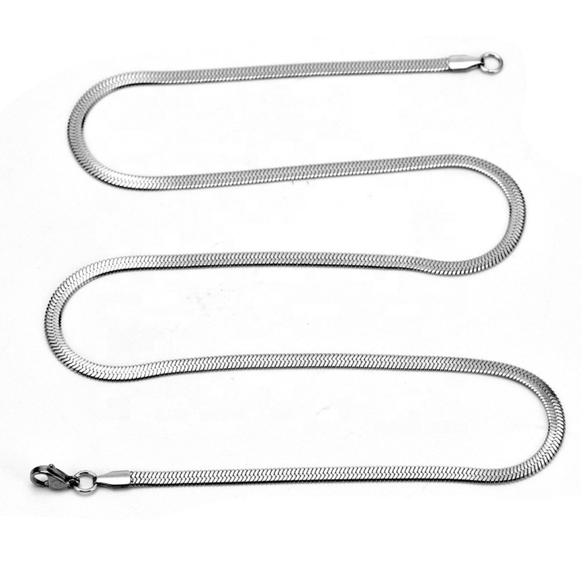 2mm Unisex Stainless Steel Snake Chain (Pack of 1) Necklace for Men & Women | Rhodium Plated | 20 Inch Lightweight Regular Wear Jewelry