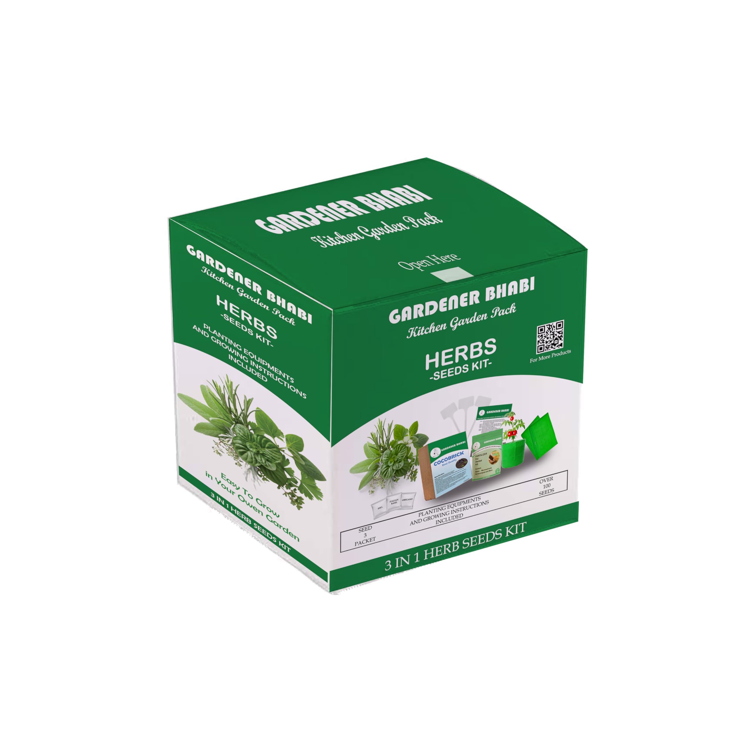 Gardener Bhabi Herb Gardening Kit Grow Your Own Flower 3 in 1 (Italian Basil, Oregano and Dill Plant) Best for Gifting Purpose