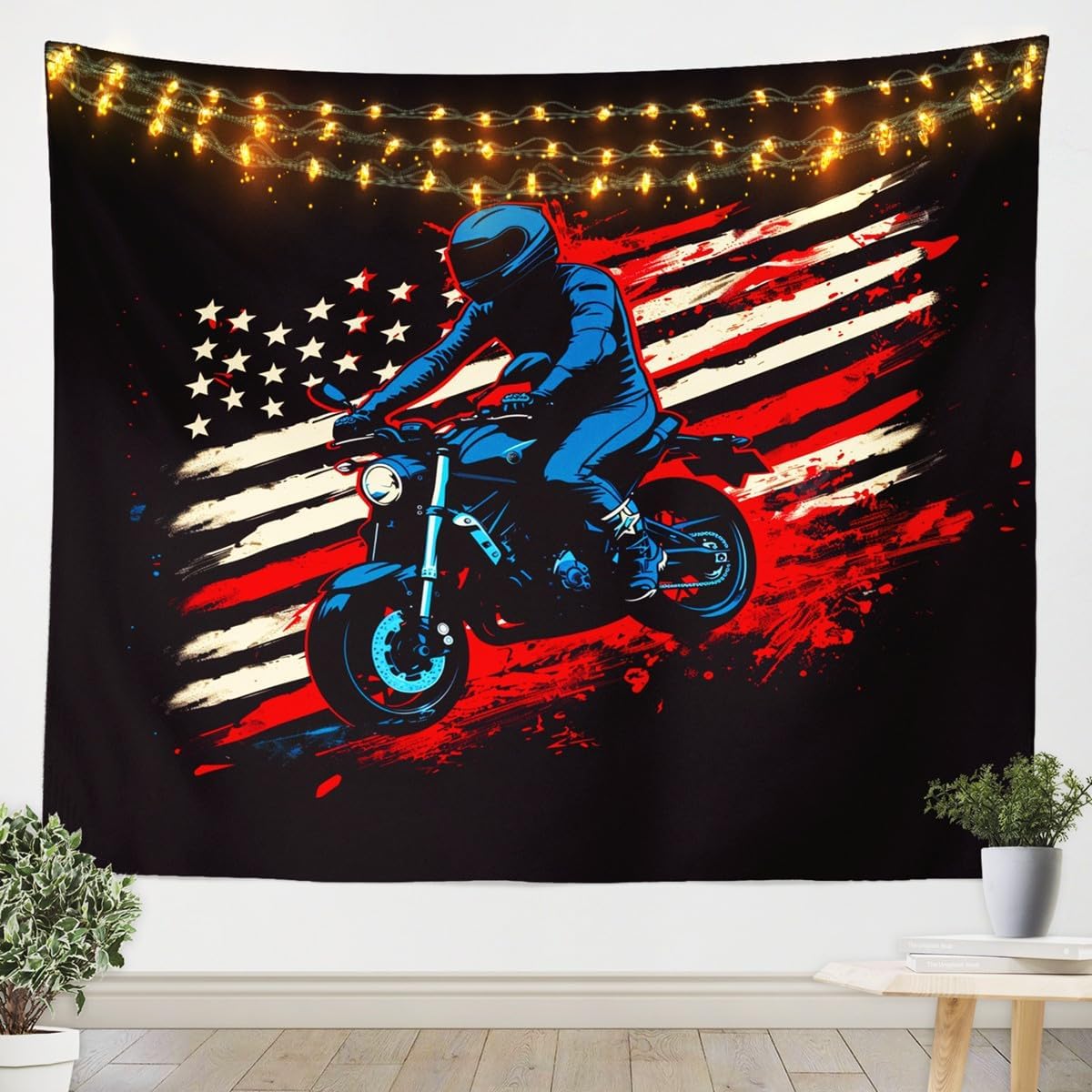 Feelyou Dirt Bike Tapestry Large 59"x82" Motorbike Wall Hanging Ultra Soft Racing Motocross Rider Wall Blanket For Kids Boys Girls Extreme Sports Wall Art Room Decor Racing Themed Tapestries