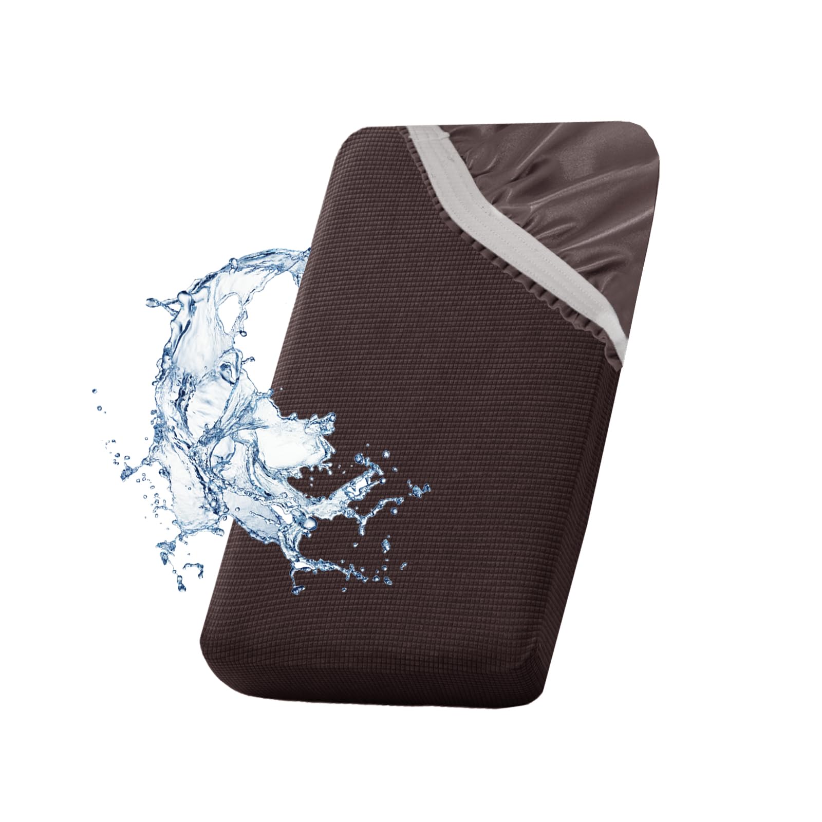 SYLC Waterproof Sofa Cushion Cover, Non-slip Sofa Seat Cushion Covers with Ties, Stretch Couch Cushion Covers Replacement (Coffee,W 230-280 cm, D 55-65 cm) โ image 1