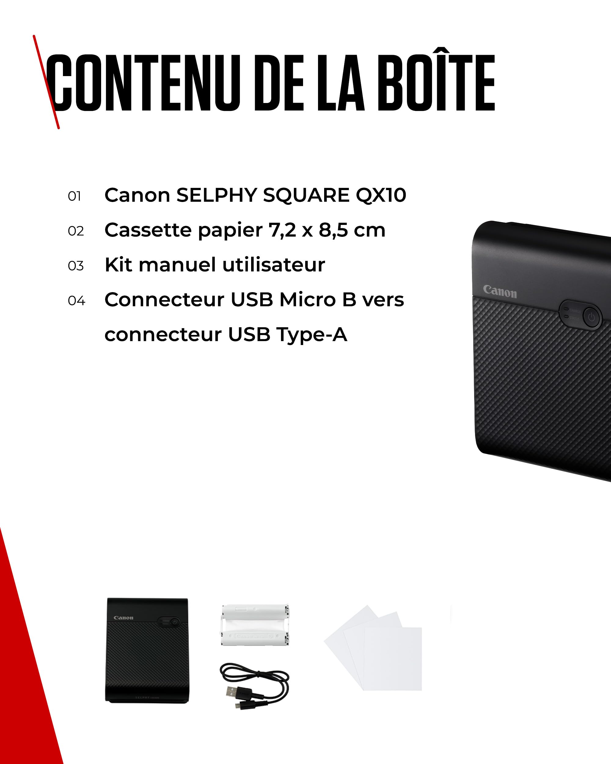 Canon SELPHY Square QX10 Imprimante Photo Portable - Blanc