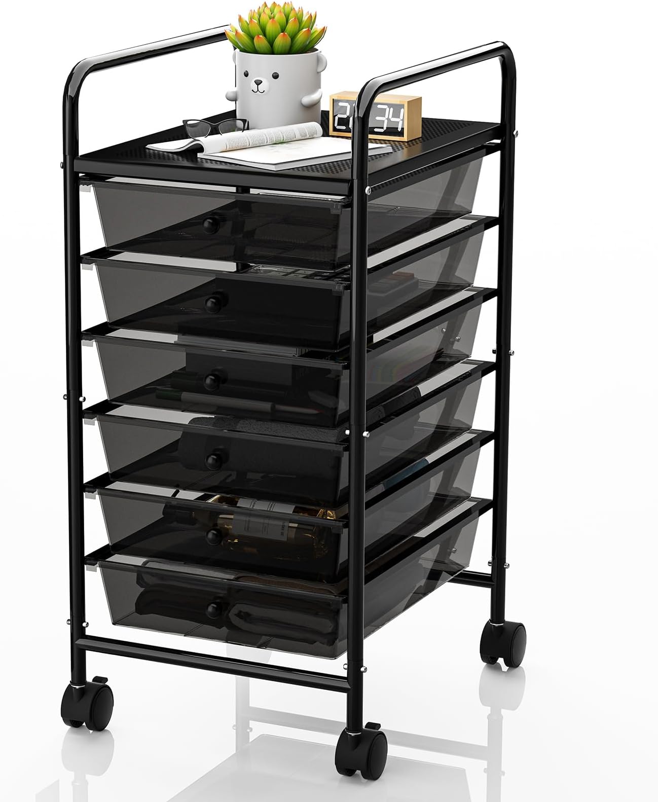 6Tier Rolling Carts with Wheels, Rolling Storage Carts