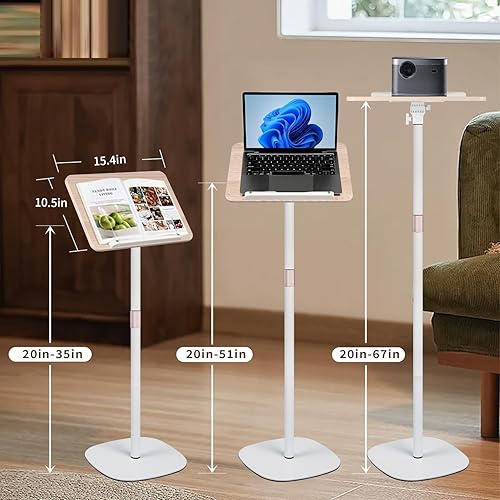 Miniatura 3 de Soporte ajustable para libros de piso de 20 a 67 pies y ángulo, soporte de música, soporte de suelo para tablet, biblias, recetas, cocina, libros,