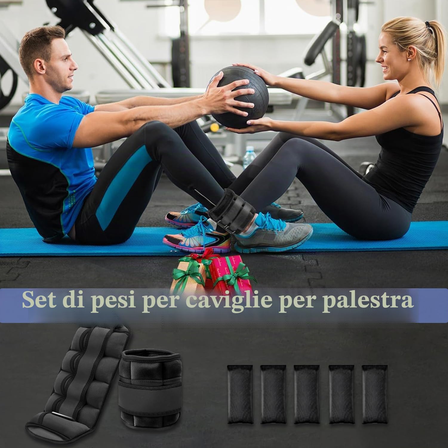 Taeku Pesi alla Caviglia Regolabili – Cavigliere e Polsiere Fitness in Neoprene con Sacchetti Rimovibili, Ideali per Allenamento, Jogging, Yoga, Aerobica e Fisioterapia