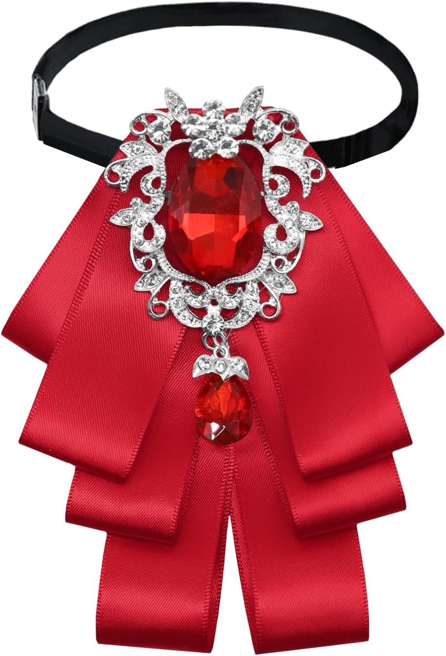 Rhinestone Bow Tie for Men Women, Ribbon Womens Bow Tie Pre-tied Bowties Men for Business Banquet Party Prom Daily