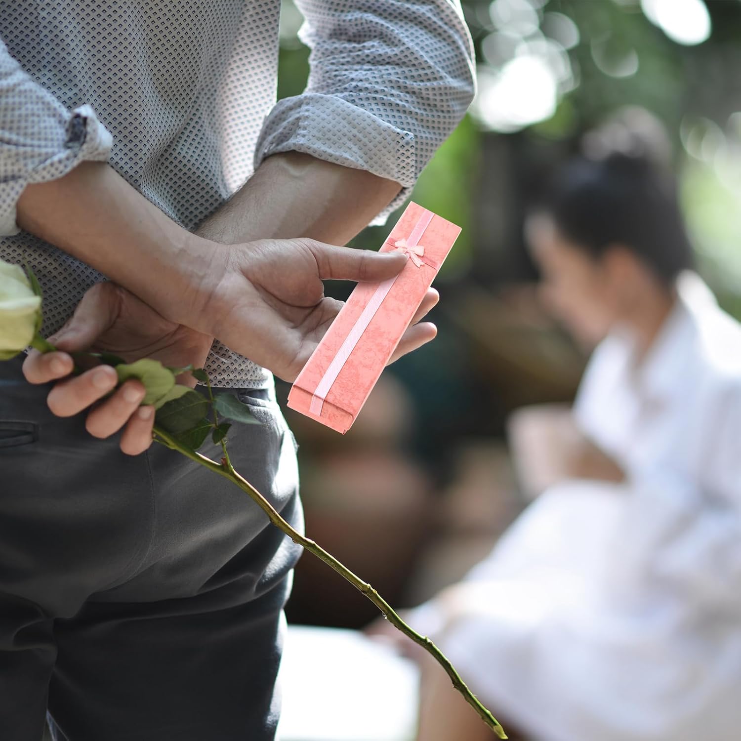 Sherr 36 Pcs Necklace Boxes for Jewelry Gift, 9 Colors, 7.9 x 1.6 in - Jewelry Gift Boxes with Foam Inserts & Ribbon Knot for Birthday Wedding Anniversary(Elegant Color)