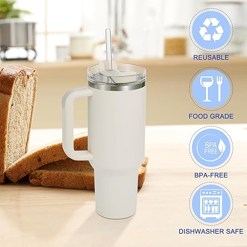 Miniatura 4 de 12 piezas Pajitas de vidrio de repuesto para Stanley  Compatible con vaso Stanley 40 30 20 onzas, 12 pulgadas x 0.394 in y 0.354 x 0.394 in, popote